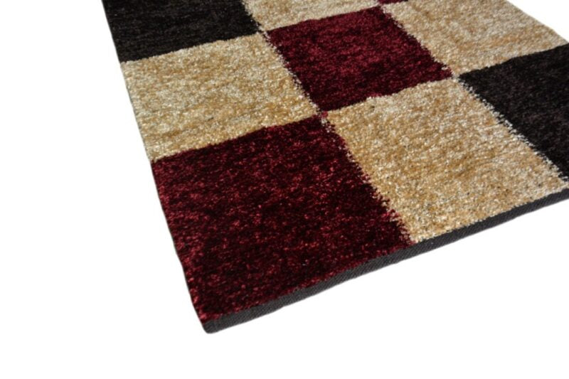 Avioni Rugs Red Beige Box Carpets For Living Room Actual Feather Touch- Softness Guaranteed-Handloom Made Reversible Light Weight