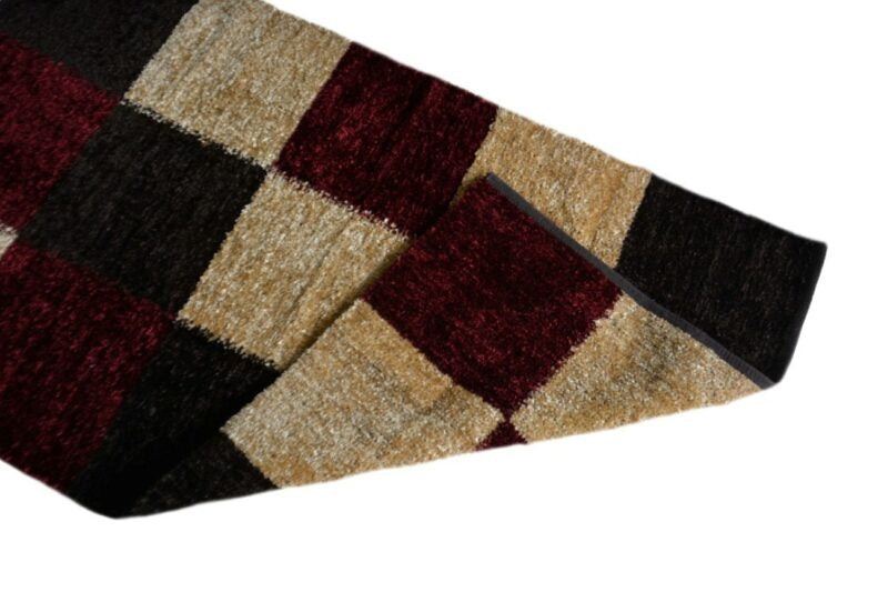 Avioni Rugs Red Beige Box Carpets For Living Room Actual Feather Touch- Softness Guaranteed-Handloom Made Reversible Light Weight