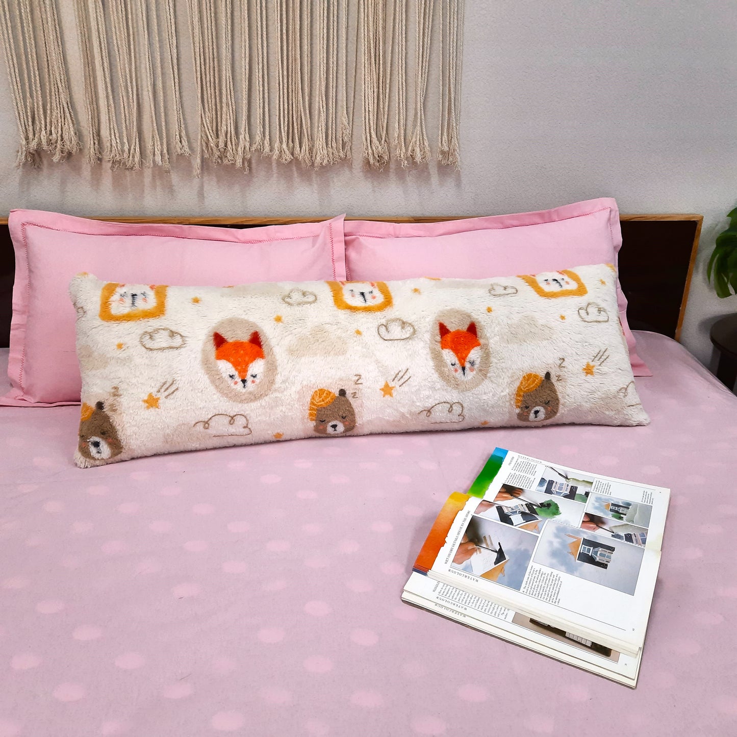 Avioni Soft Fluffy Plush Faux Fur CozyChic Cuddle Pillow|40 x 13 inches(100 x 33 cms)