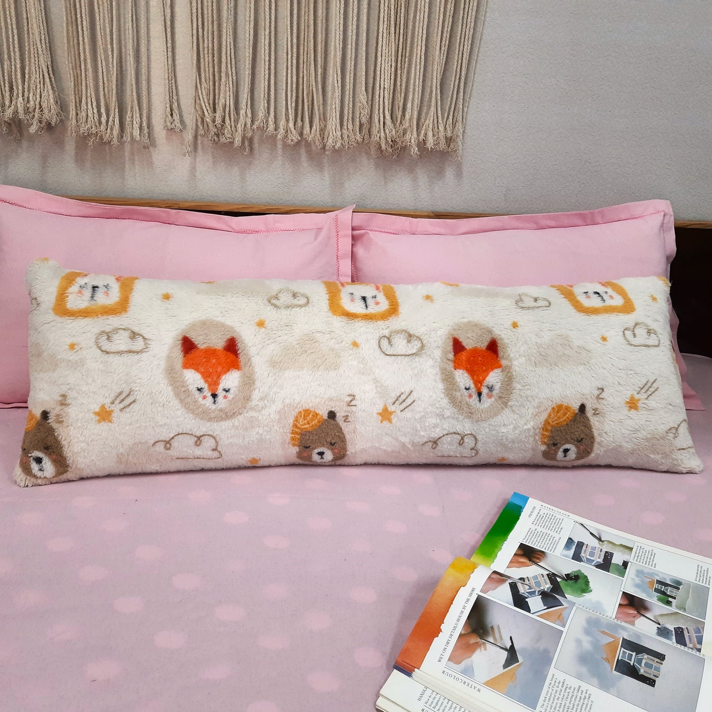 Avioni Soft Fluffy Plush Faux Fur CozyChic Cuddle Pillow|40 x 13 inches(100 x 33 cms)