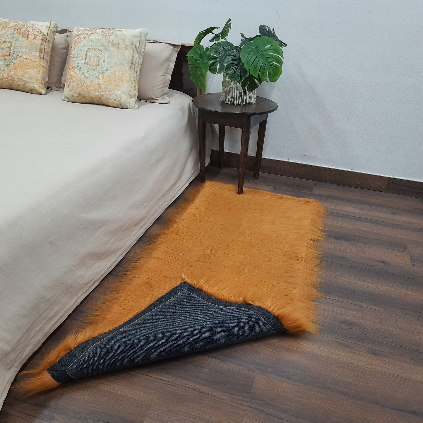 Avioni Ultra Soft Cozy Fluffy Faux Fur Rug - Brown Color - Easily Hand Washable - Bedside/Hallway/Pooja Room- 60X150cm