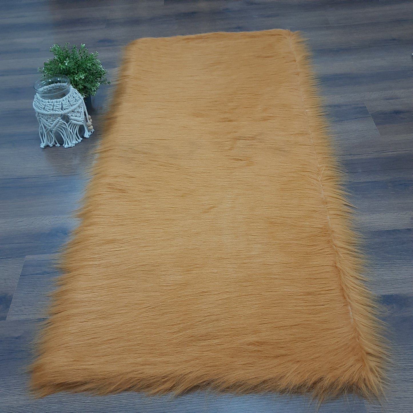 Avioni Ultra Soft Cozy Fluffy Faux Fur Rug - Brown Color - Easily Hand Washable - Bedside/Hallway/Pooja Room- 60X150cm
