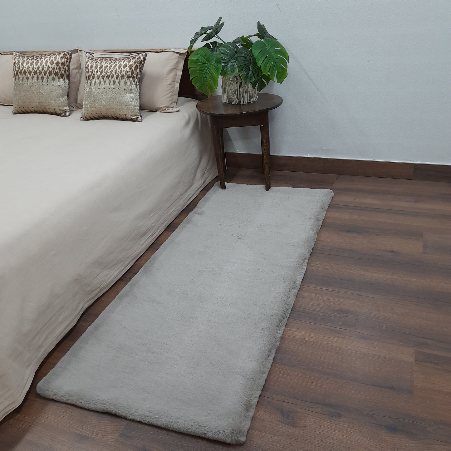 Avioni Ultra Soft Cozy Fluffy Soft Heavy Rabbit Grey Fur Rug –Grey- Easily Hand Washable – Bedside/Hallway/Pooja Room- 60X150cm