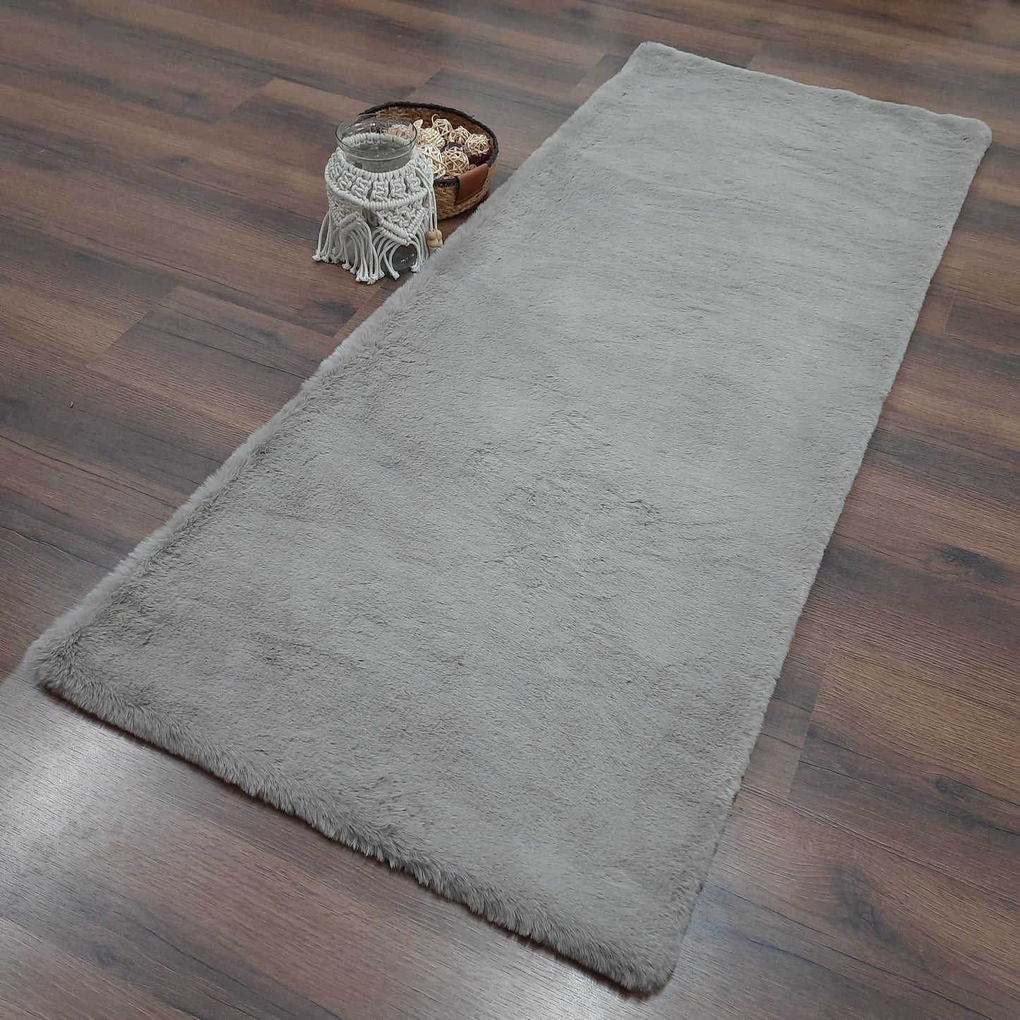 Avioni Ultra Soft Cozy Fluffy Soft Heavy Rabbit Grey Fur Rug –Grey- Easily Hand Washable – Bedside/Hallway/Pooja Room- 60X150cm