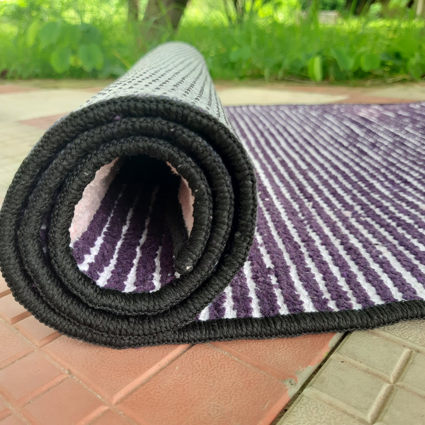 Avioni Luxury Soft Premium Chenille Stripe-Multi Color-Yoga Mat 60cm x 180cm (~2×5.5 Feet)