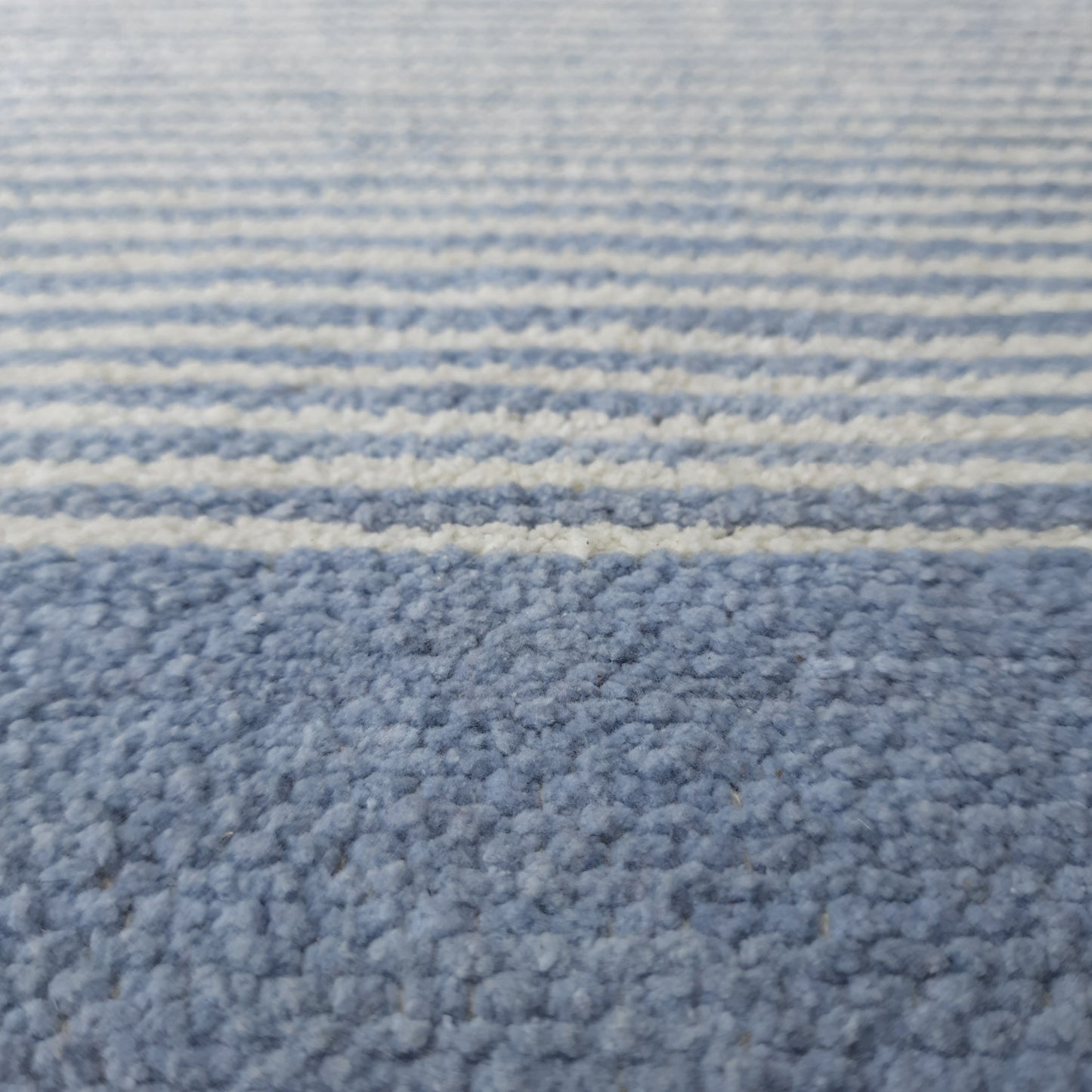 Avioni Luxury Soft Premium Chenille Stripe-light blue & White-Yoga Mat 60cm x 180cm (~2×5.5 Feet)