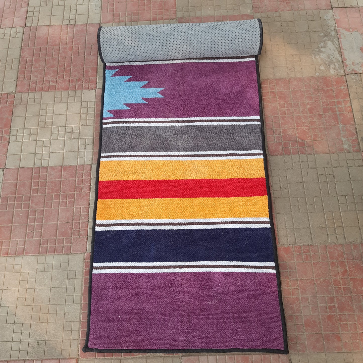 Avioni Luxury Soft Premium 100% Chenille Multi Color Yoga Mat 60cm x 200cm (~2×6Feet)