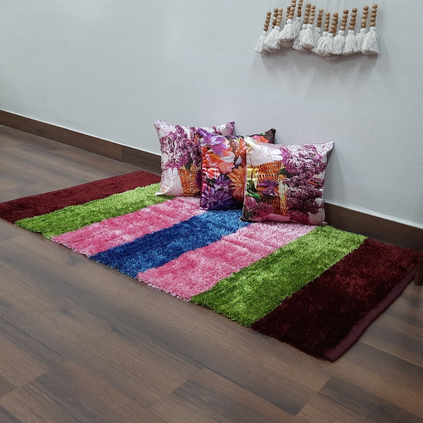 Flurry Yarn Fur Dhurrie For Living Room|Multi Color|By Avioni| 90cm x 150cm (~3×5 Feet)