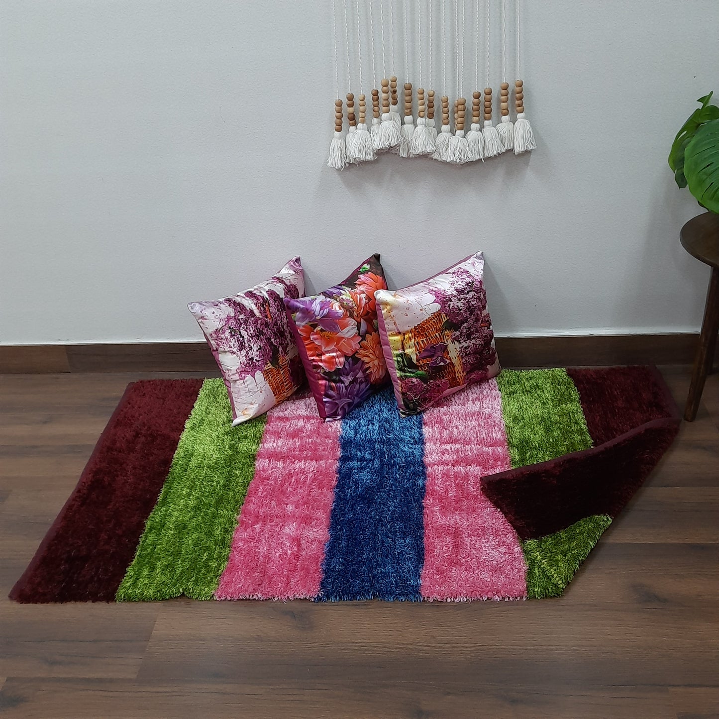 Flurry Yarn Fur Dhurrie For Living Room|Multi Color|By Avioni| 90cm x 150cm (~3×5 Feet)