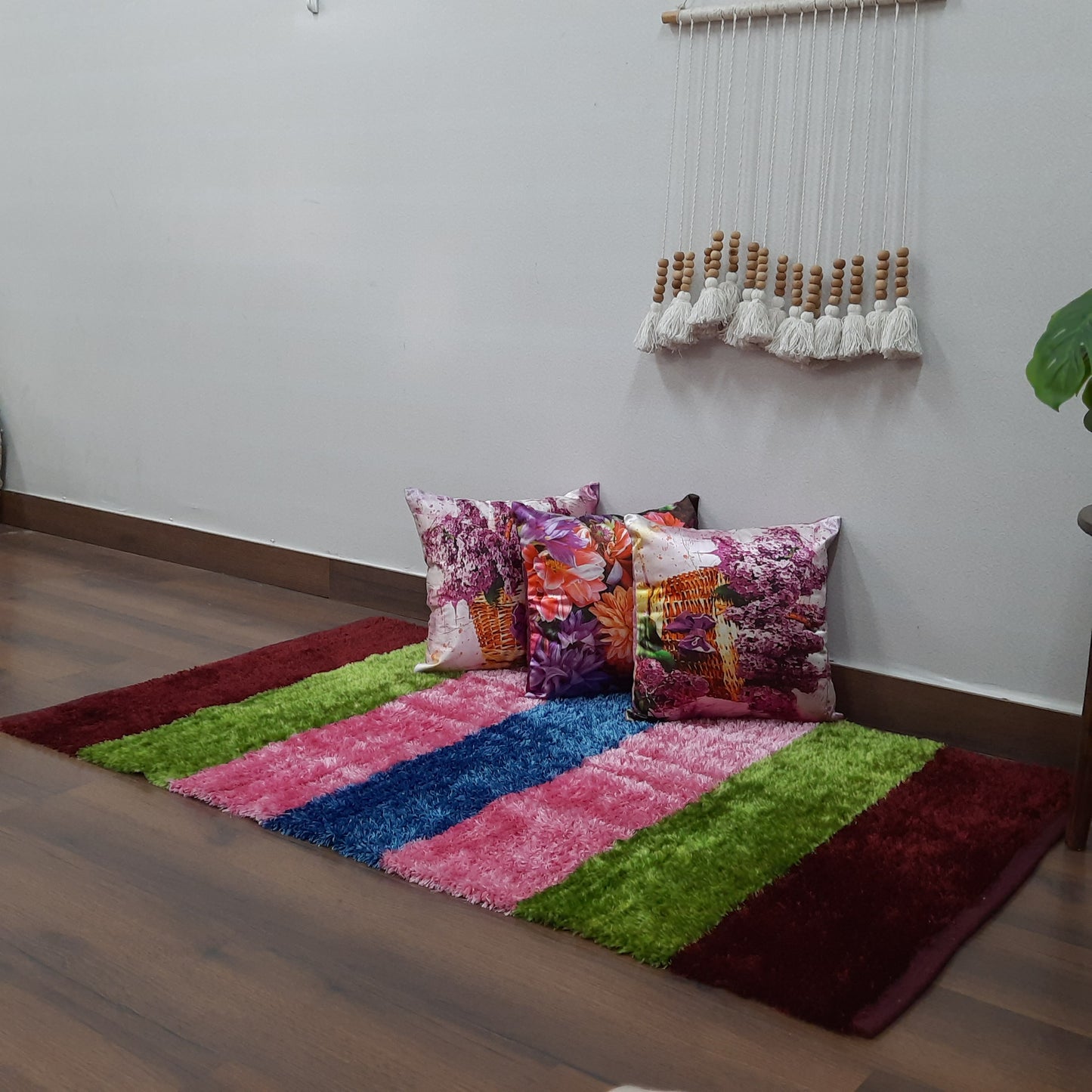 Flurry Yarn Fur Dhurrie For Living Room|Multi Color|By Avioni| 90cm x 150cm (~3×5 Feet)