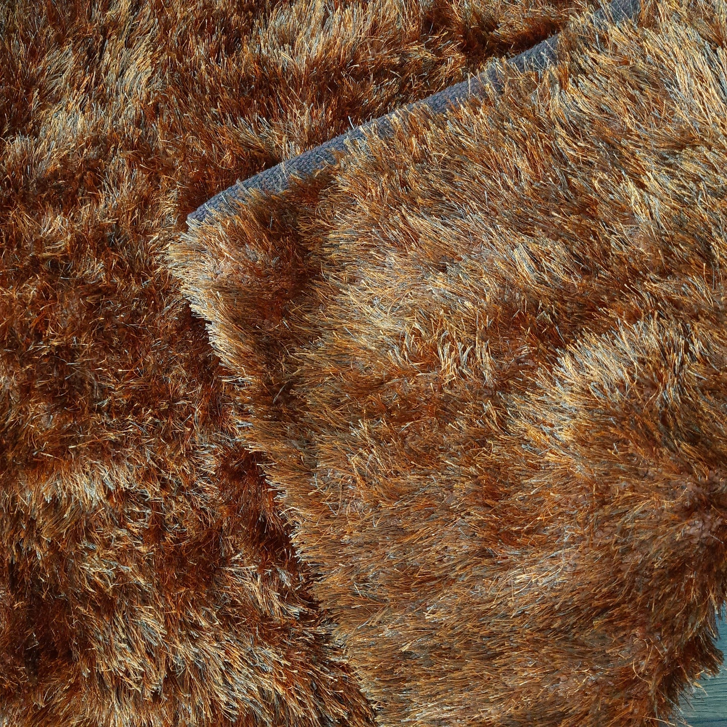 Flurry Yarn Fur Dhurrie For Living Room|Brown|By Avioni| 90cm x 150cm (~3×5 Feet)