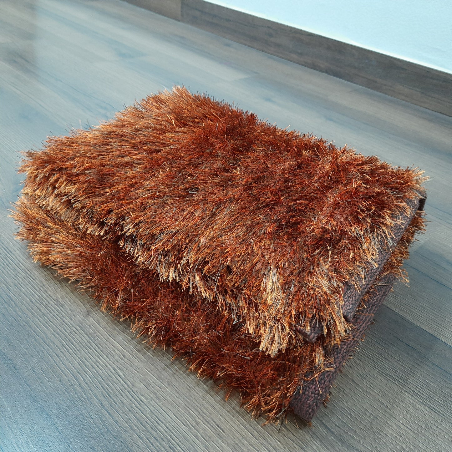 Flurry Yarn Fur Dhurrie For Living Room|Brown|By Avioni| 90cm x 150cm (~3×5 Feet)