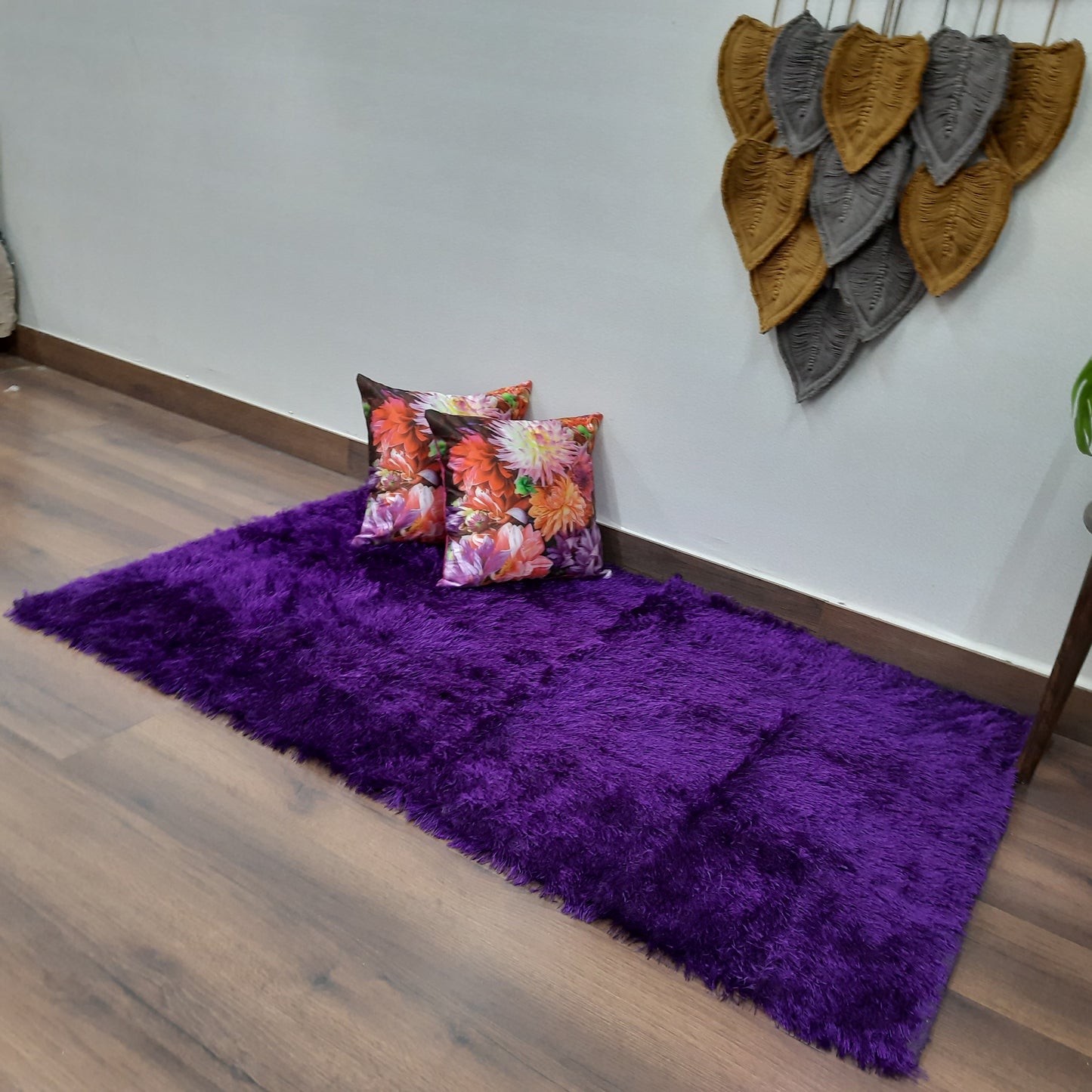 Flurry Yarn Fur Dhurrie For Living Room|Navy Blue|By Avioni| 90cm x 150cm (~3×5 Feet)