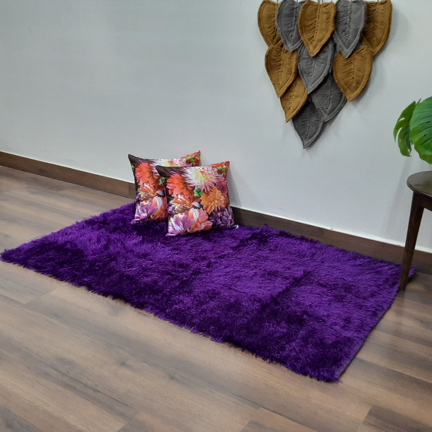 Flurry Yarn Fur Dhurrie For Living Room|Navy Blue|By Avioni| 90cm x 150cm (~3×5 Feet)