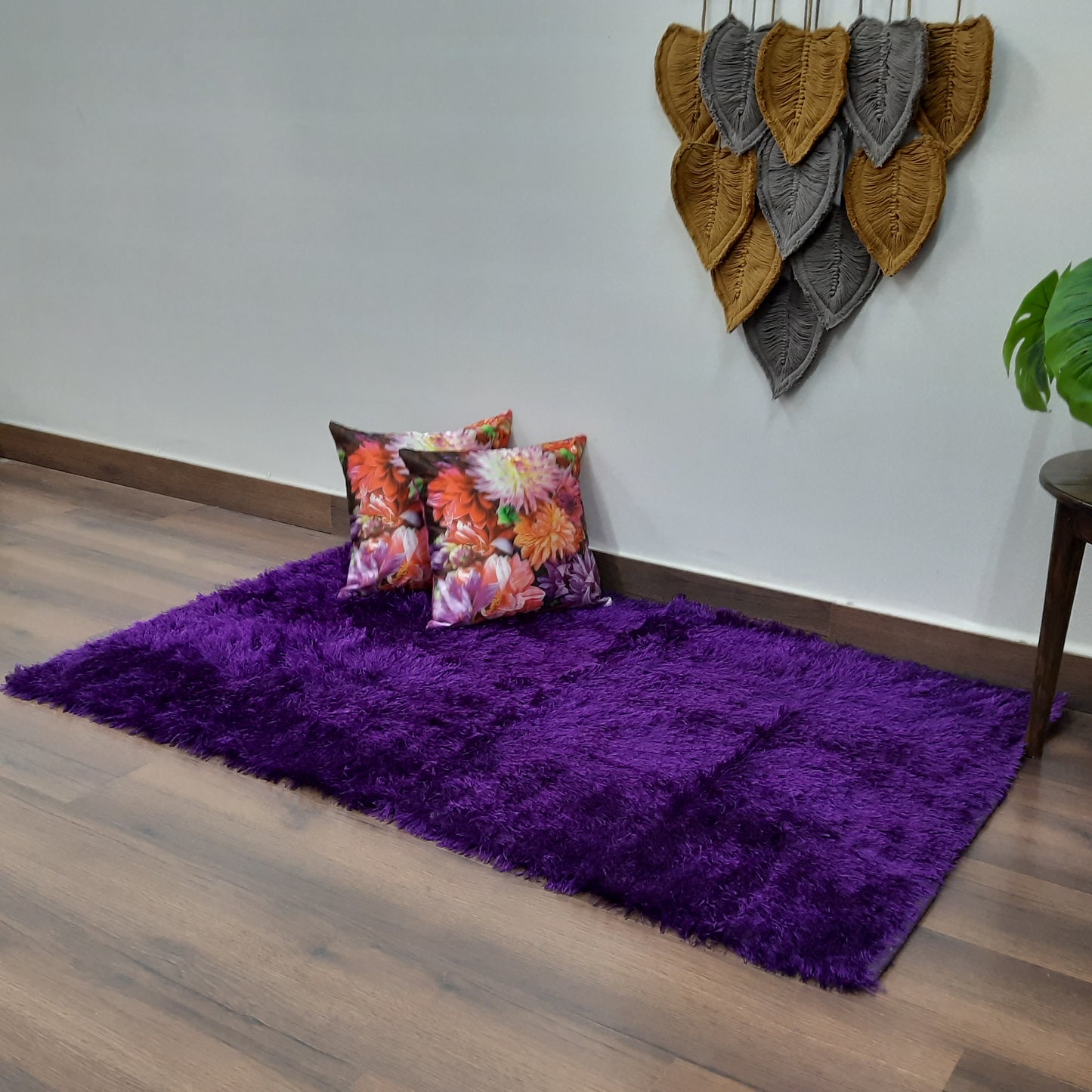 Flurry Yarn Fur Dhurrie For Living Room|Navy Blue|By Avioni| 90cm x 150cm (~3×5 Feet)