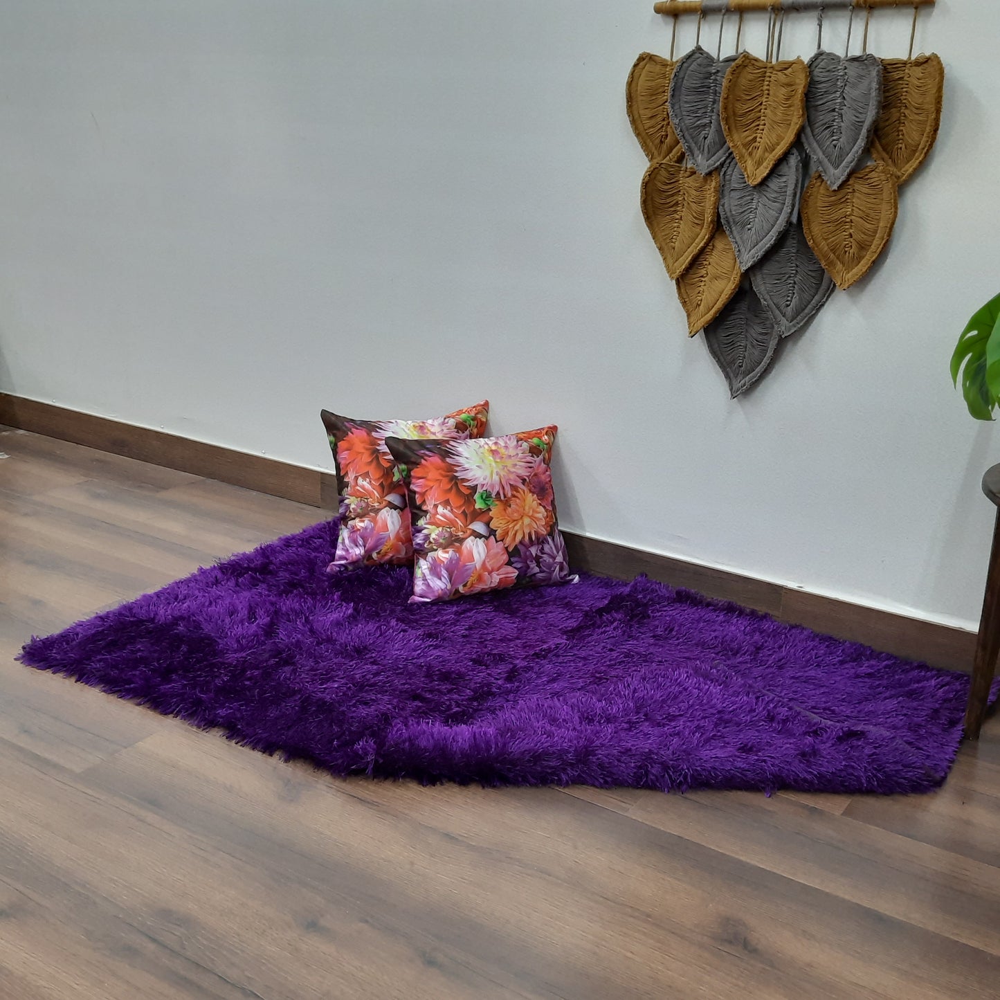 Flurry Yarn Fur Dhurrie For Living Room|Navy Blue|By Avioni| 90cm x 150cm (~3×5 Feet)