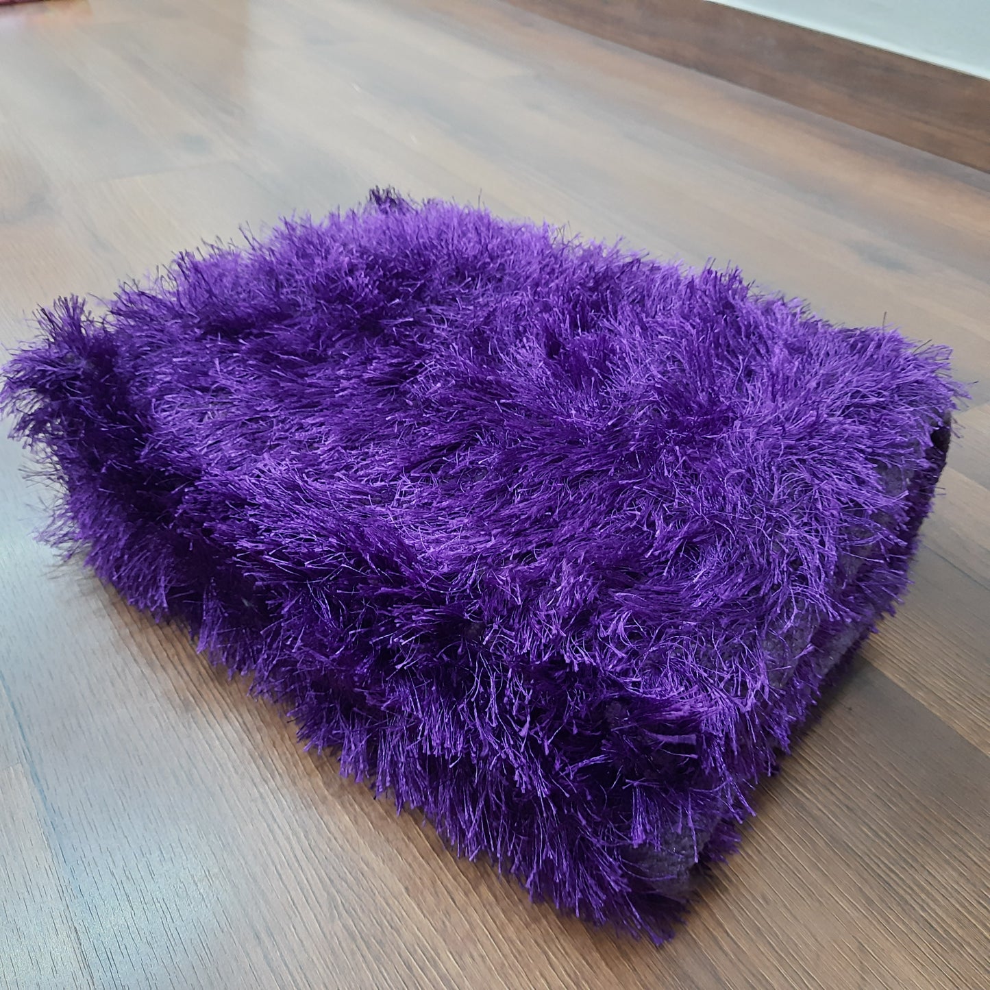 Flurry Yarn Fur Dhurrie For Living Room|Navy Blue|By Avioni| 90cm x 150cm (~3×5 Feet)