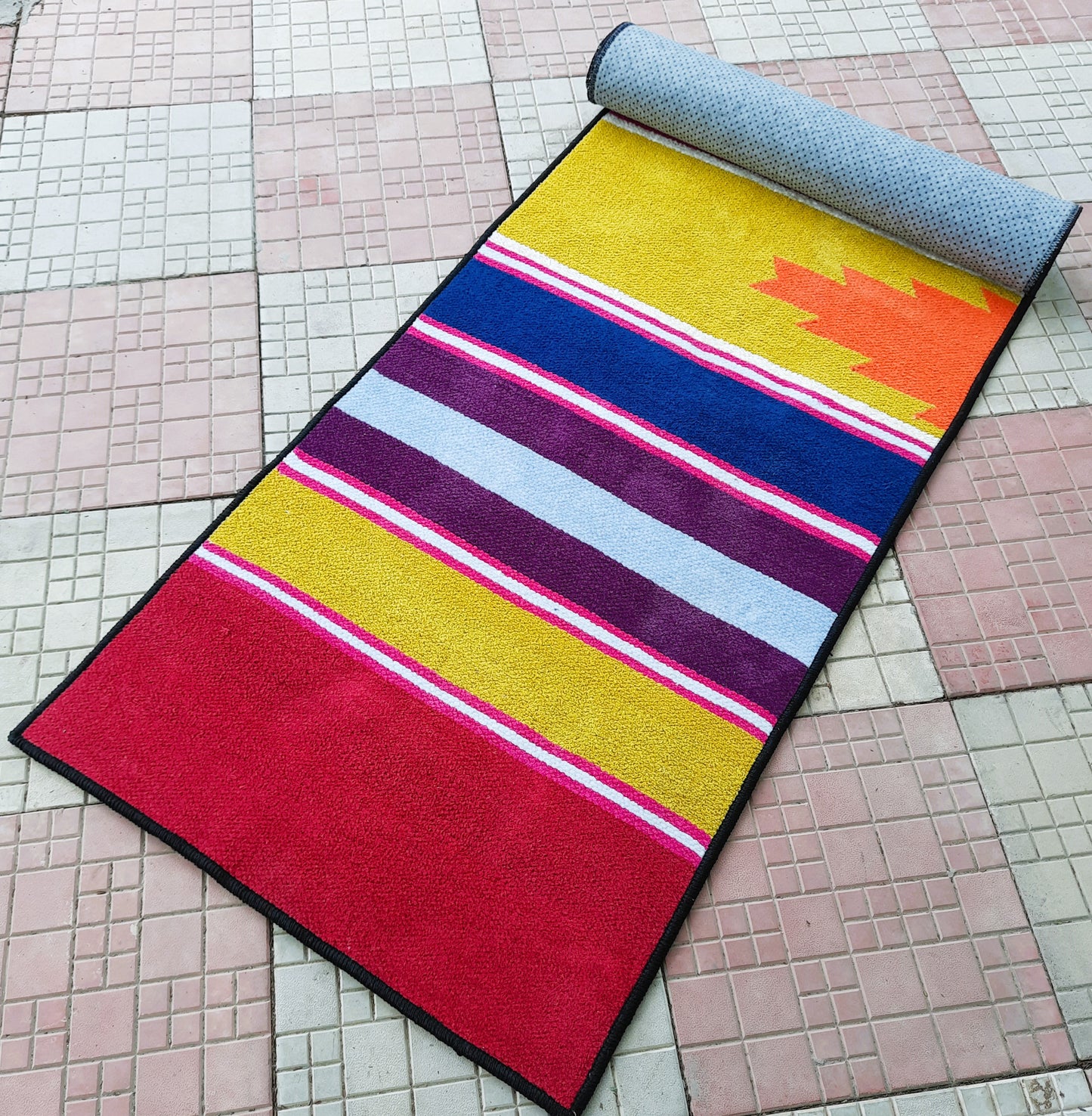 Avioni Luxury Soft Premium 100% Chenille Multi Color Yoga Mat 60cm x 200cm (~2×6Feet)