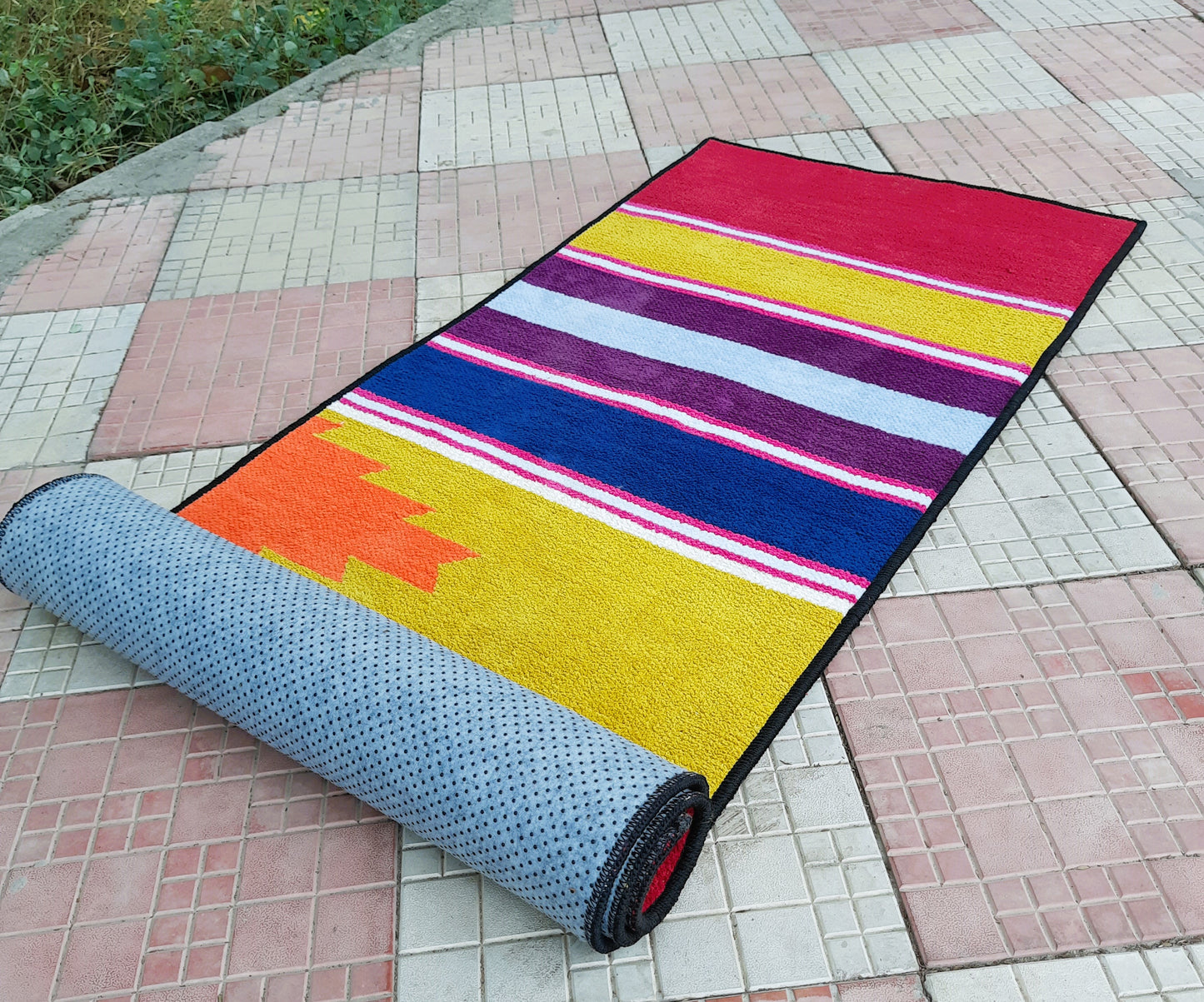 Avioni Luxury Soft Premium 100% Chenille Multi Color Yoga Mat 60cm x 200cm (~2×6Feet)