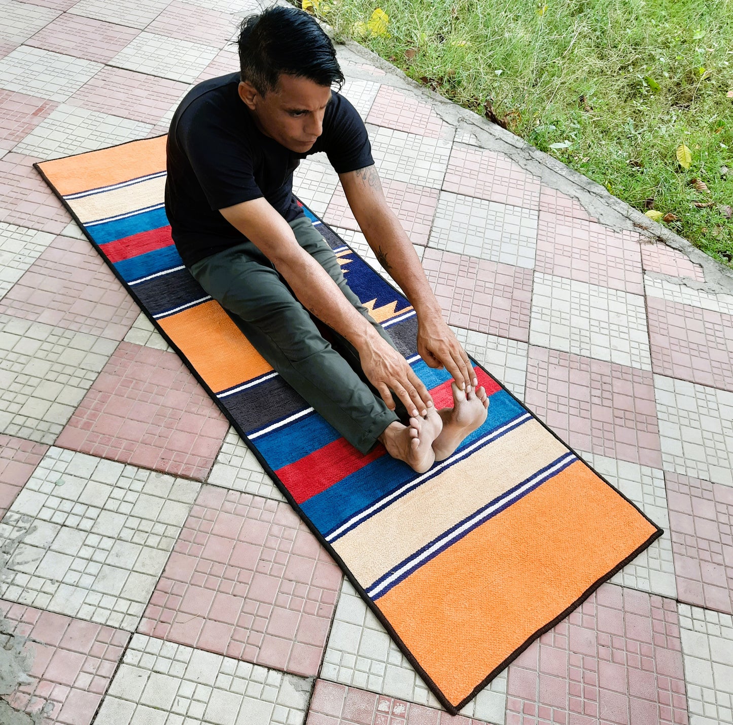 Avioni Luxury Soft Premium 100% Chenille Multi Color Yoga Mat 60cm x 200cm (~2×6Feet)