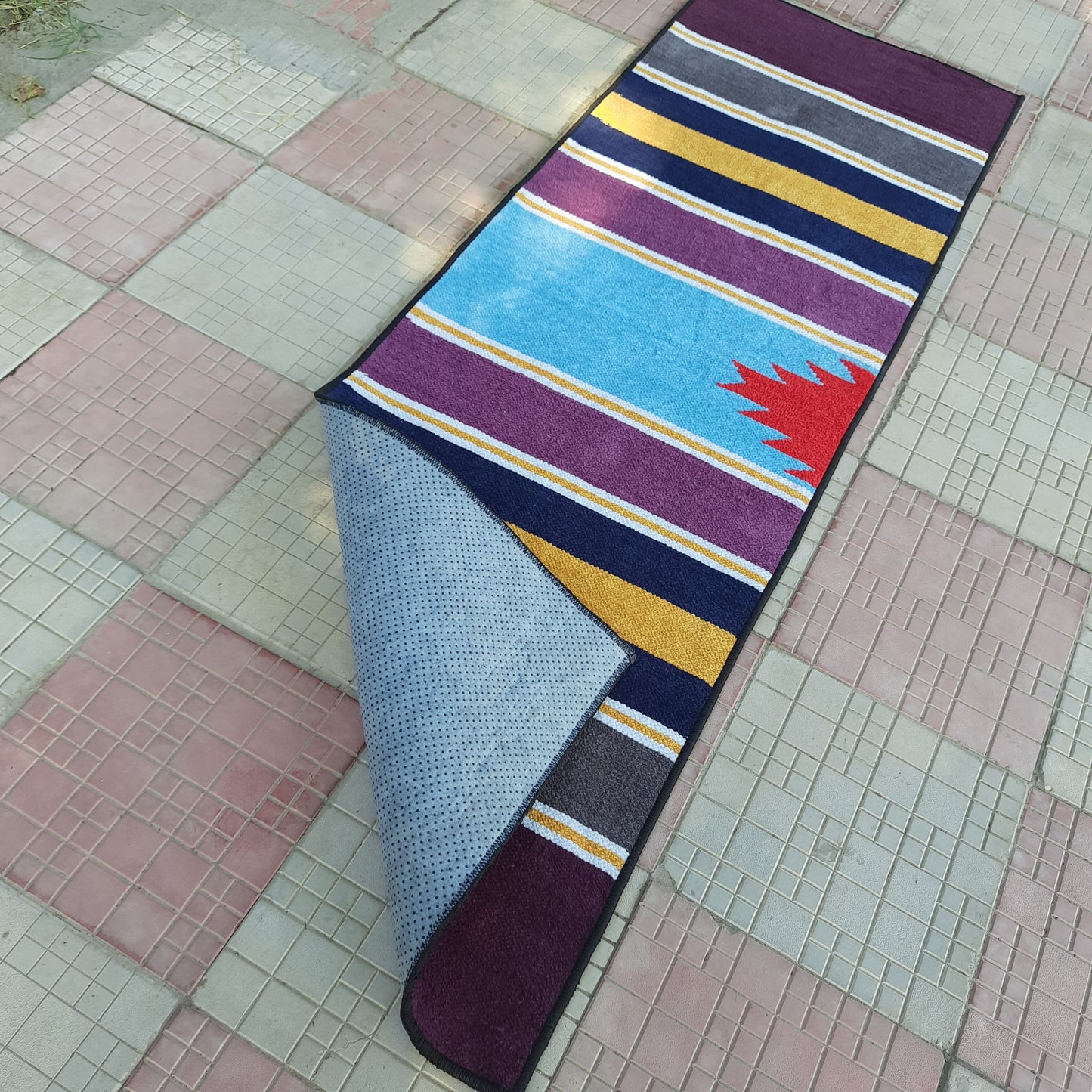 Avioni Luxury Soft Premium 100% Chenille Multi Color Yoga Mat 60cm x 200cm (~2×6Feet)