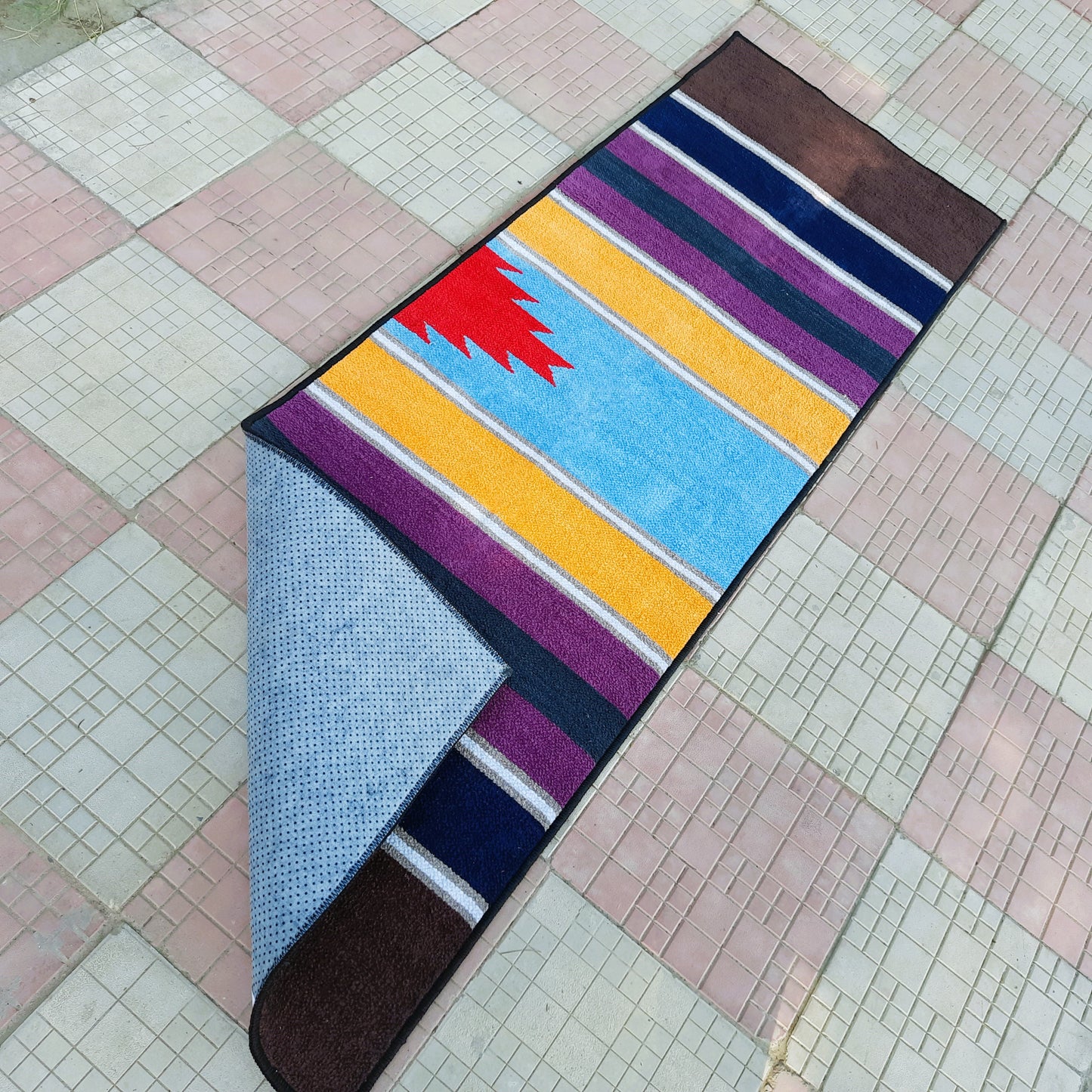 Avioni Luxury Soft Premium 100% Chenille Multi Color Yoga Mat 60cm x 200cm (~2×6Feet)
