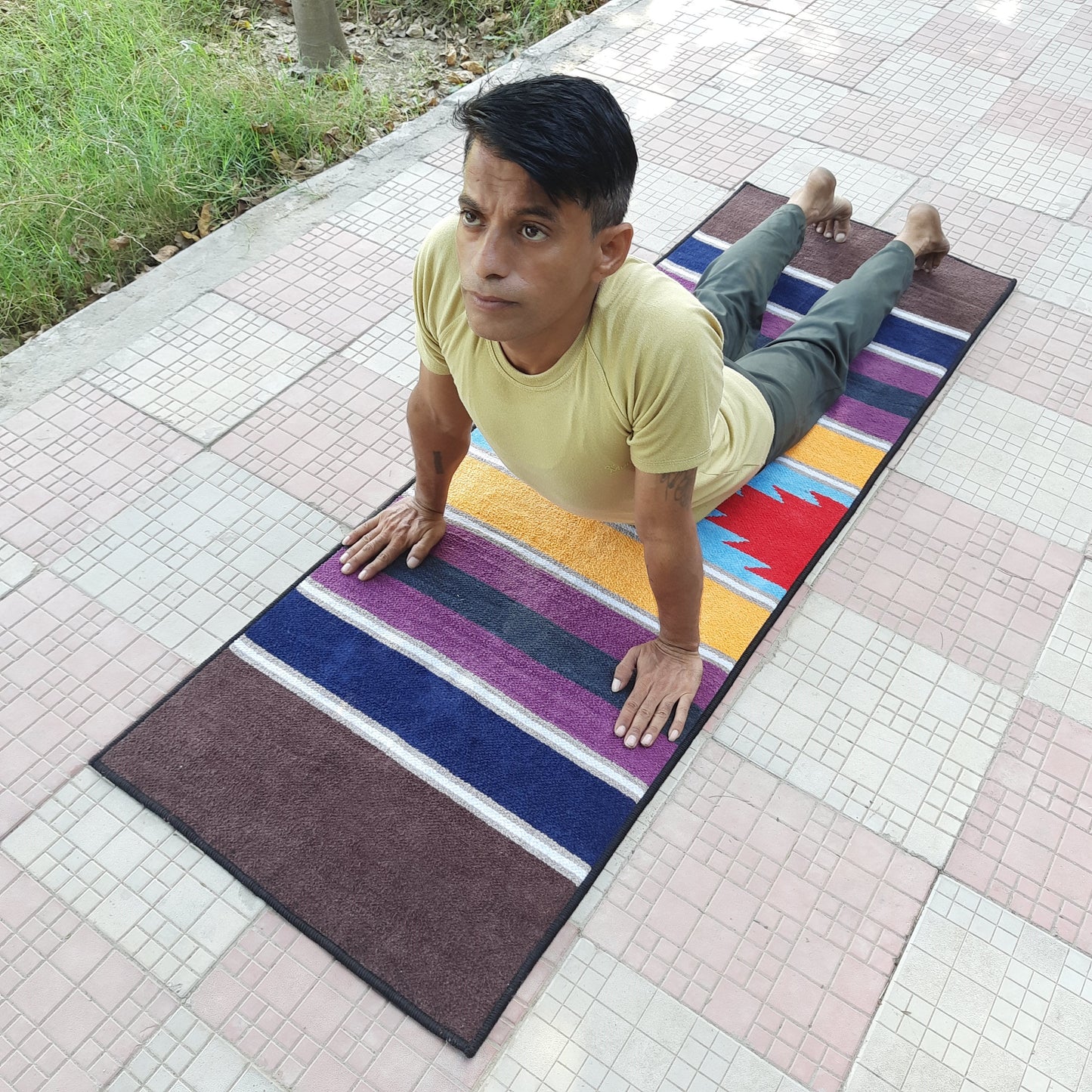 Avioni Luxury Soft Premium 100% Chenille Multi Color Yoga Mat 60cm x 200cm (~2×6Feet)