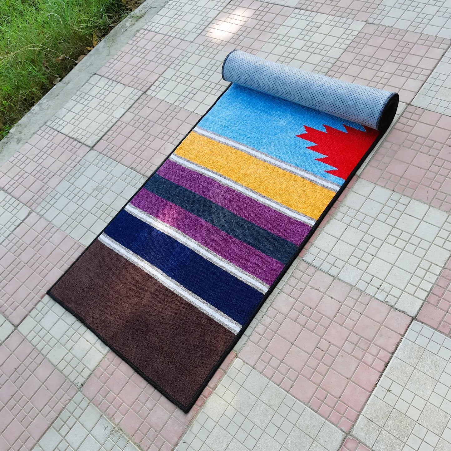 Avioni Luxury Soft Premium 100% Chenille Multi Color Yoga Mat 60cm x 200cm (~2×6Feet)