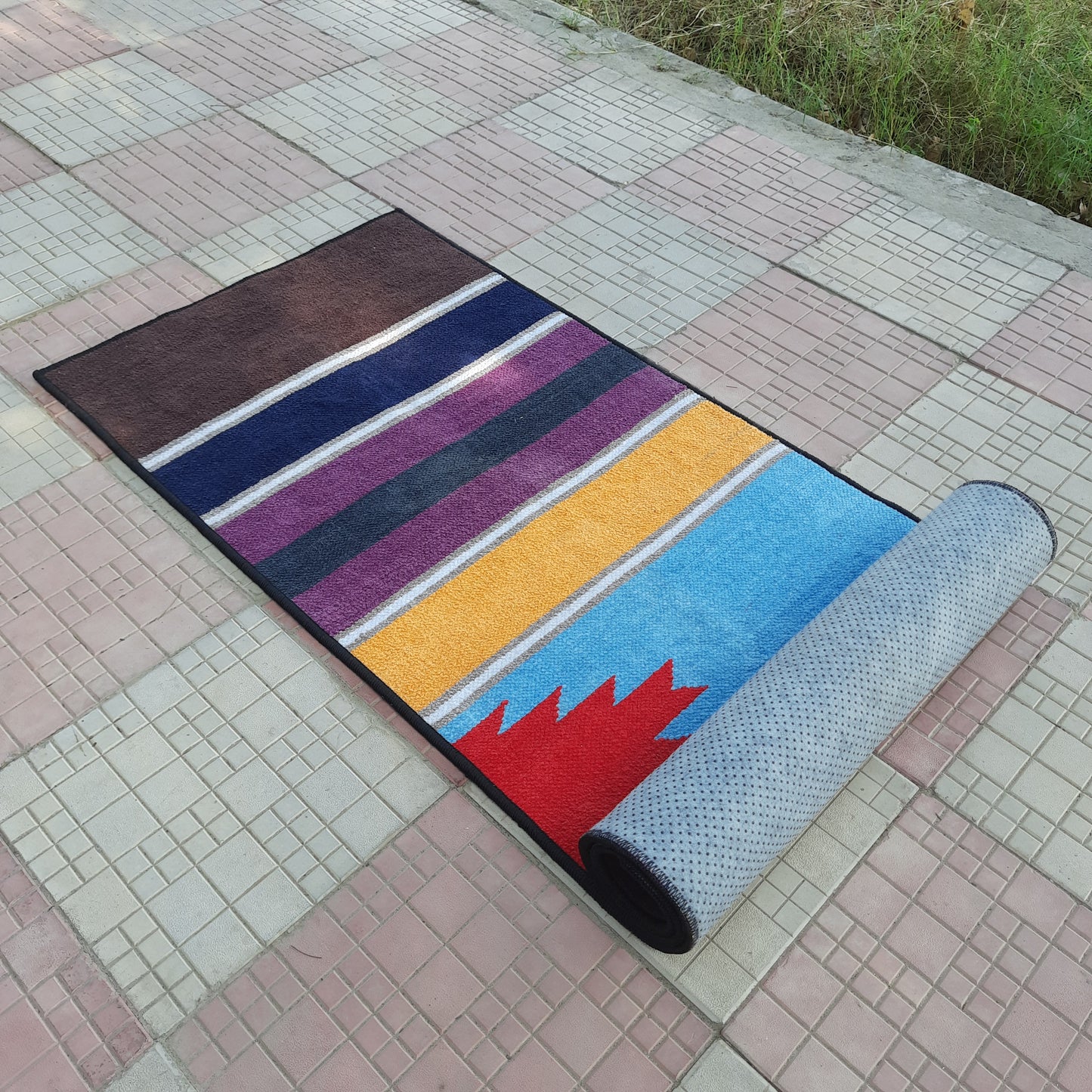 Avioni Luxury Soft Premium 100% Chenille Multi Color Yoga Mat 60cm x 200cm (~2×6Feet)