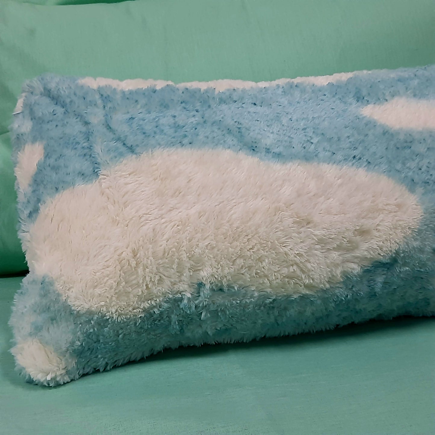 Avioni Soft Fluffy Plush Faux Fur CozyChic Cuddle Pillow| Clouds in Sky design |40 x 13 inches (100 x 33 cms)