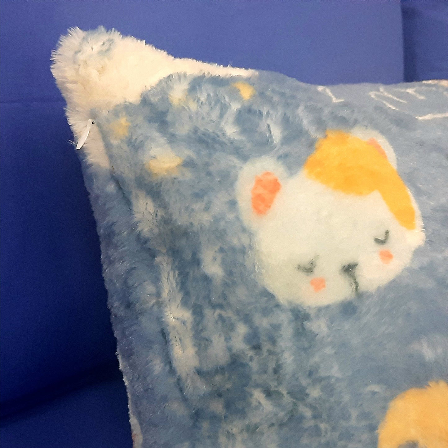 Avioni Soft Fluffy Plush Faux Fur CozyChic Cuddle Pillow | Cute Sleepy Design | 40 x 13 inches (100 x 33 cms)