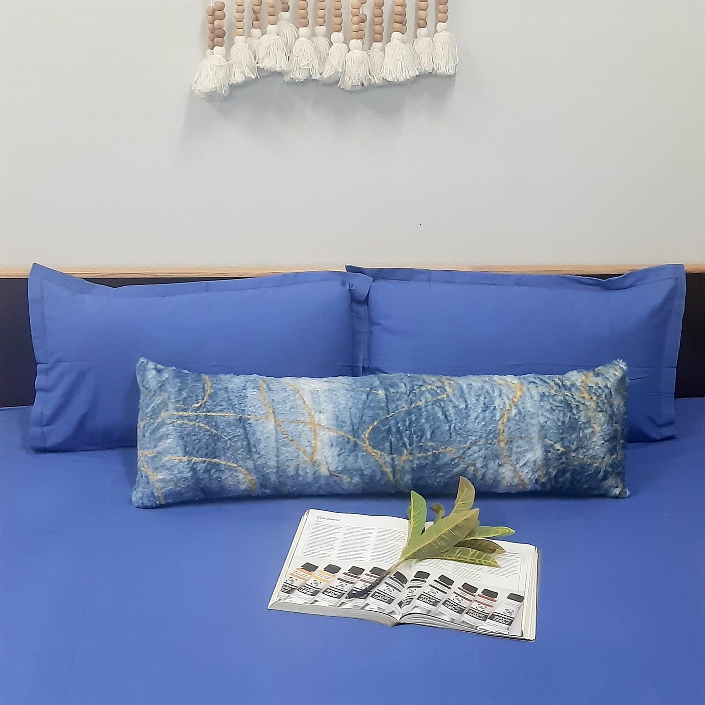 Avioni Soft Fluffy Plush Faux Fur CozyChic Cuddle Pillow| Modern Design |40 x 13 inches (100 x 33 cms)