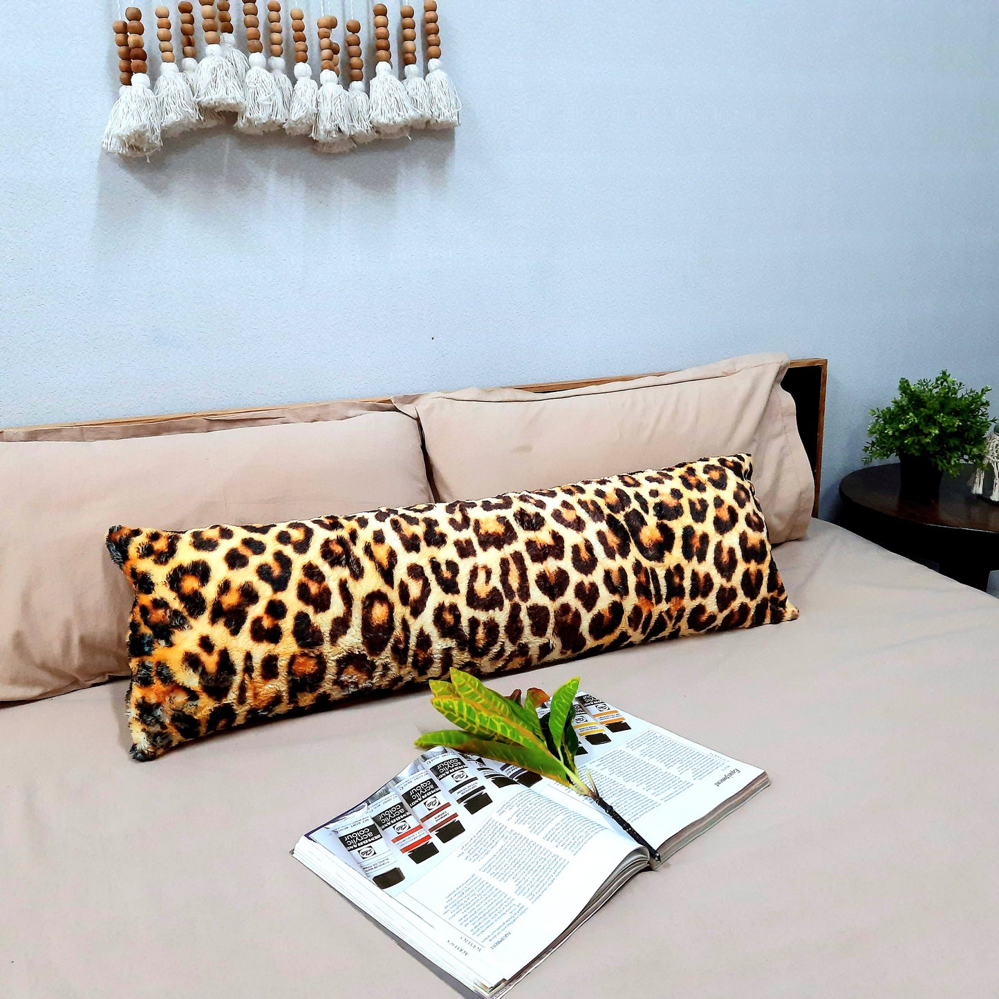 Avioni Soft Fluffy Plush Faux Fur CozyChic Cuddle Pillow| Animal Print| 40 x 13 inches (100 x 33 cms)