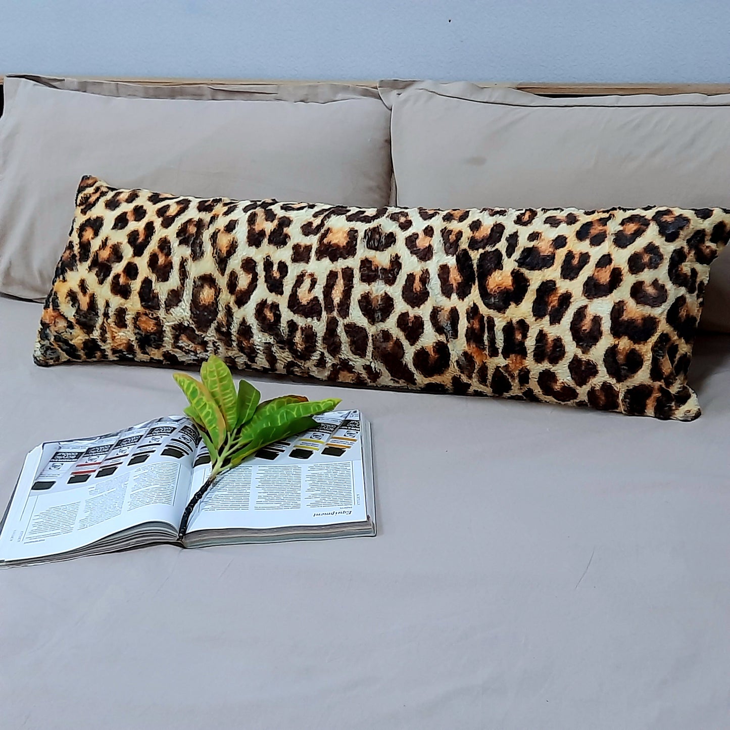 Avioni Soft Fluffy Plush Faux Fur CozyChic Cuddle Pillow| Animal Print| 40 x 13 inches (100 x 33 cms)