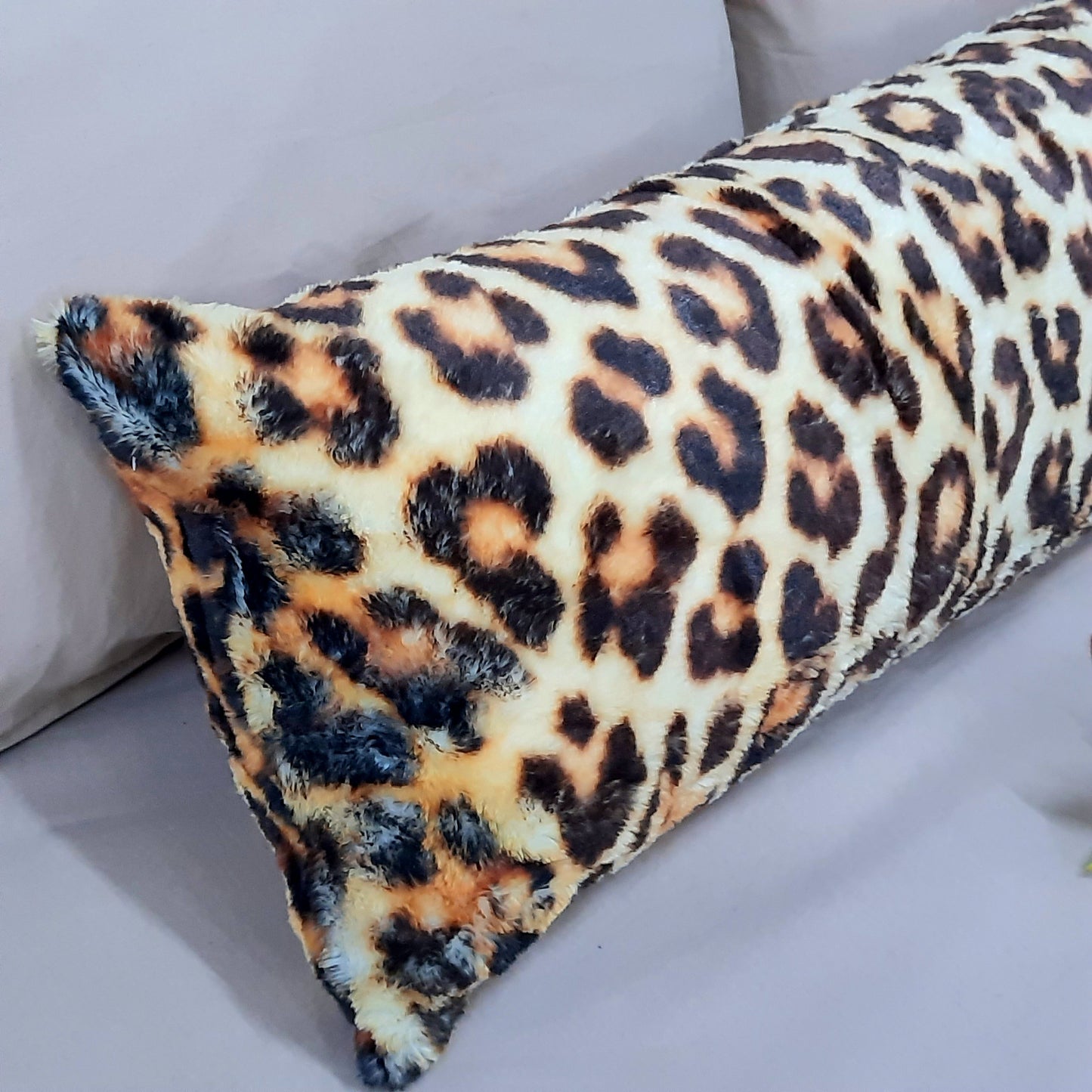 Avioni Soft Fluffy Plush Faux Fur CozyChic Cuddle Pillow| Animal Print| 40 x 13 inches (100 x 33 cms)