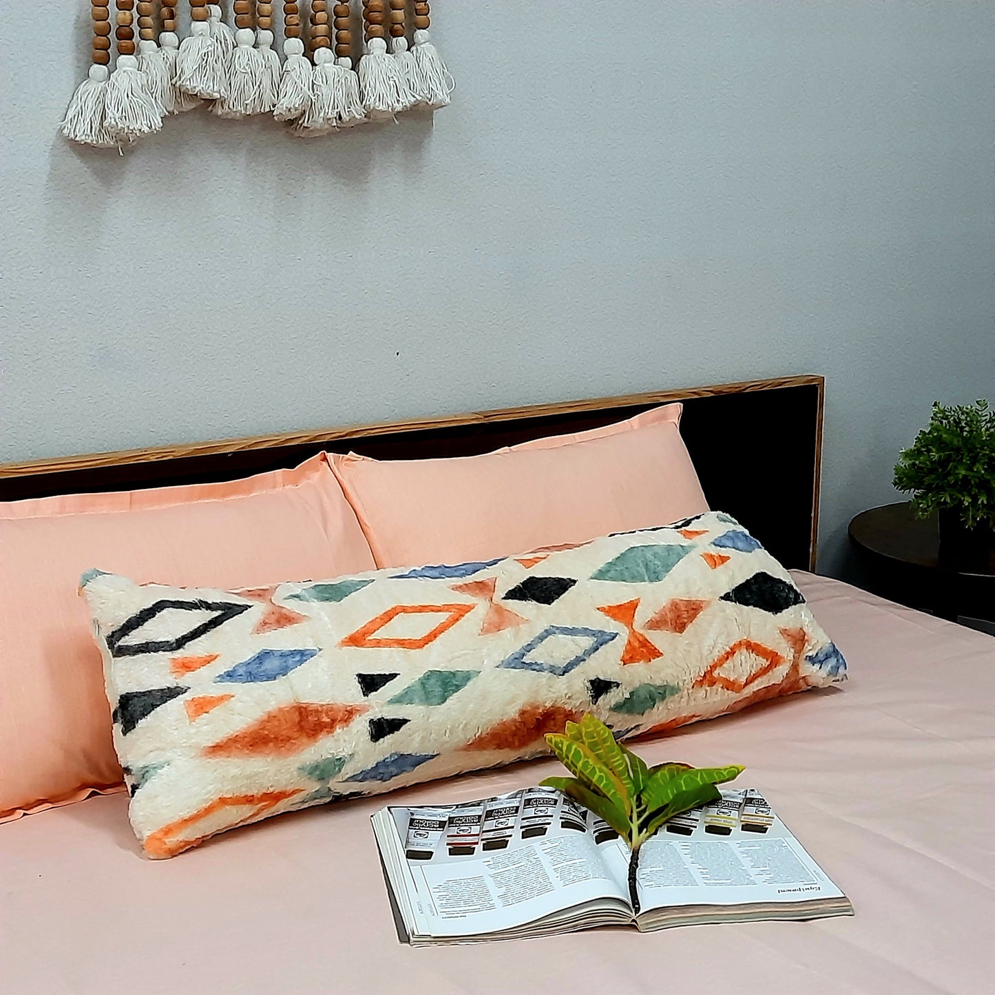 Avioni Soft Fluffy Plush Faux Fur CozyChic Cuddle Pillow| Cute Design | 40 x 13 inches (100 x 33 cms)