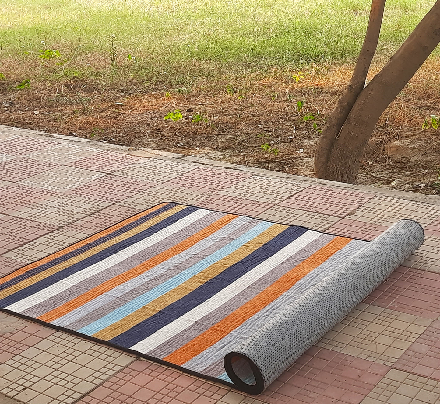 Avioni Luxury Soft Premium 100% Cotton Multi Color Yoga Dhurry 90cm x 150cm (~3 feet x 5 feet)
