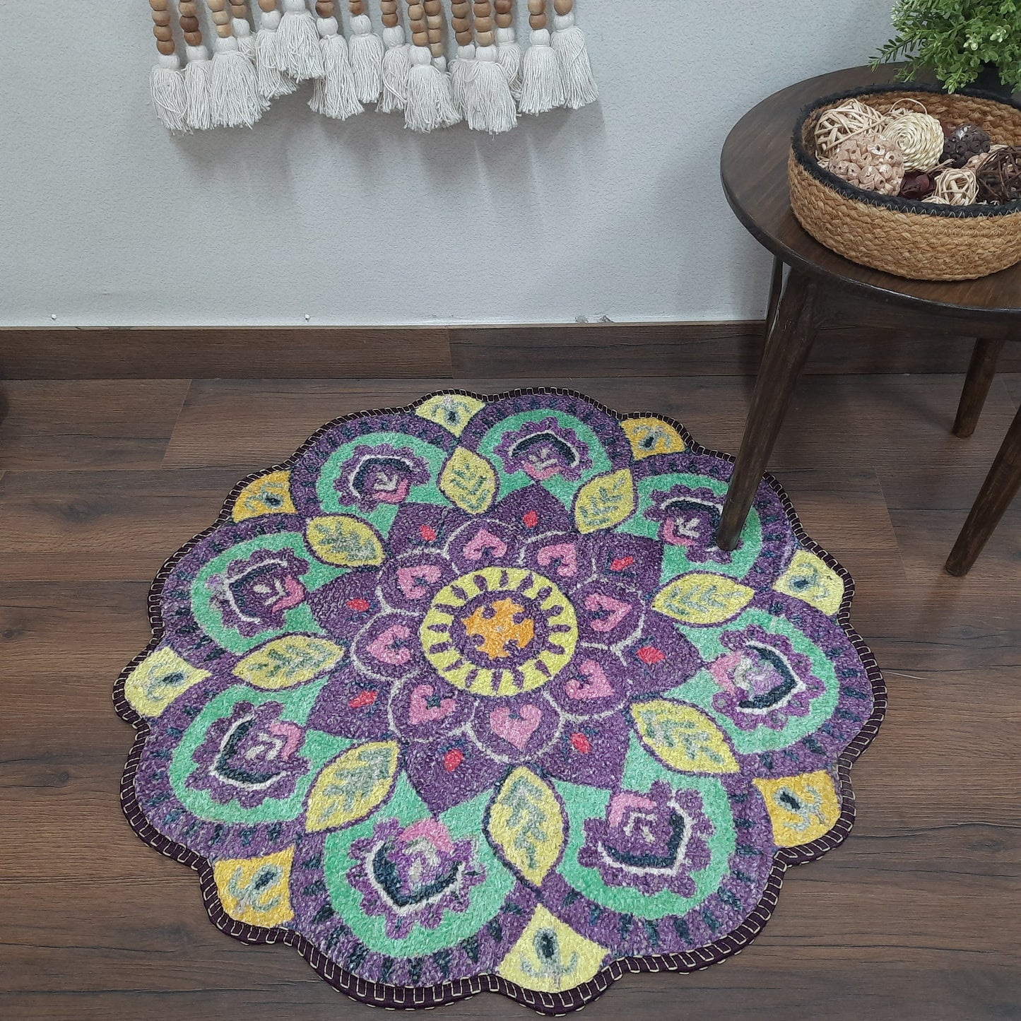 Avioni Home Floor Mats in Beautiful Traditional Design Rangoli Colors | Anti Slip, Durable & Washable | Outdoor & Indoor