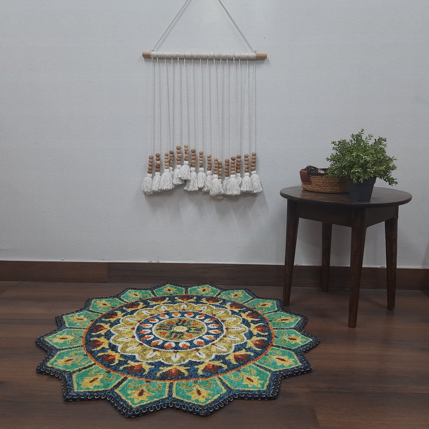 Avioni Home Floor Mats in Beautiful Traditional Cut loop Design Rangoli Colors | Anti Slip, Durable & Washable | Outdoor & Indoor