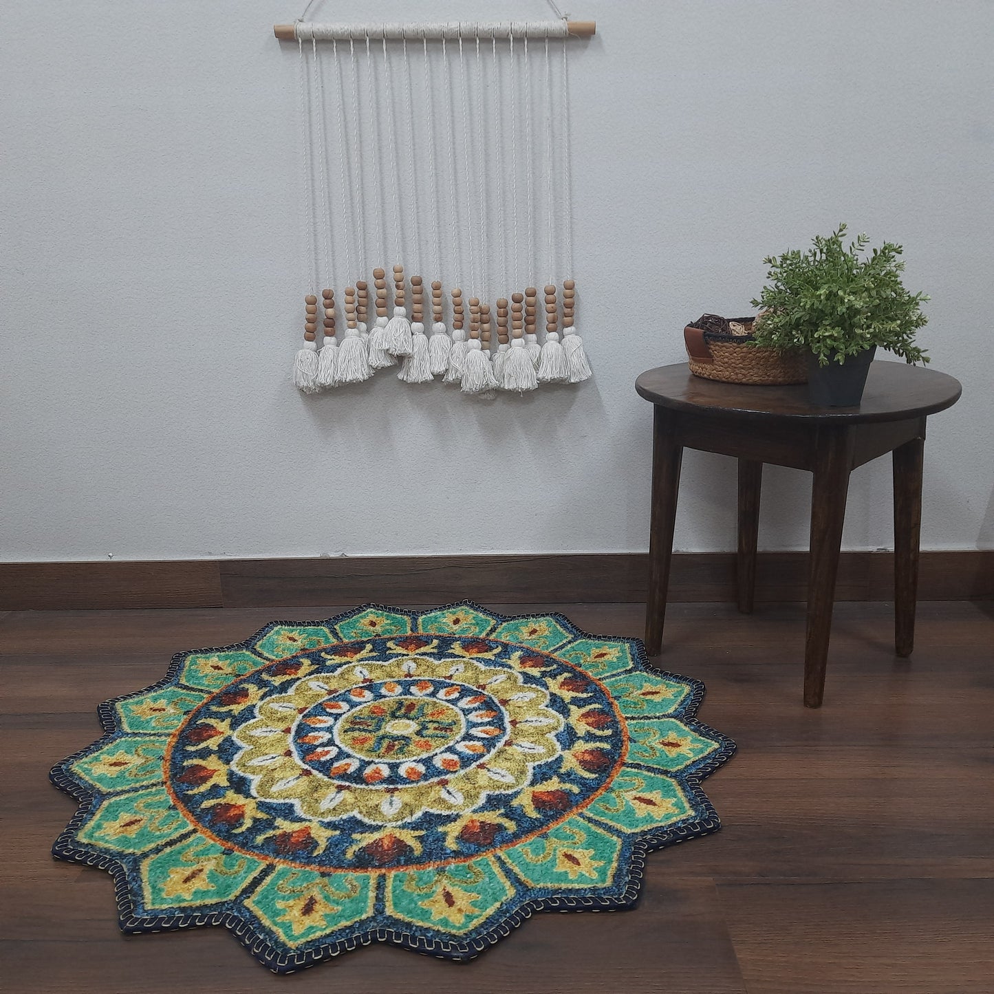 Avioni Home Floor Mats in Beautiful Traditional Cut loop Design Rangoli Colors | Anti Slip, Durable & Washable | Outdoor & Indoor