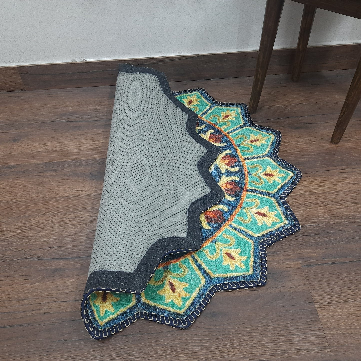 Avioni Home Floor Mats in Beautiful Traditional Cut loop Design Rangoli Colors | Anti Slip, Durable & Washable | Outdoor & Indoor