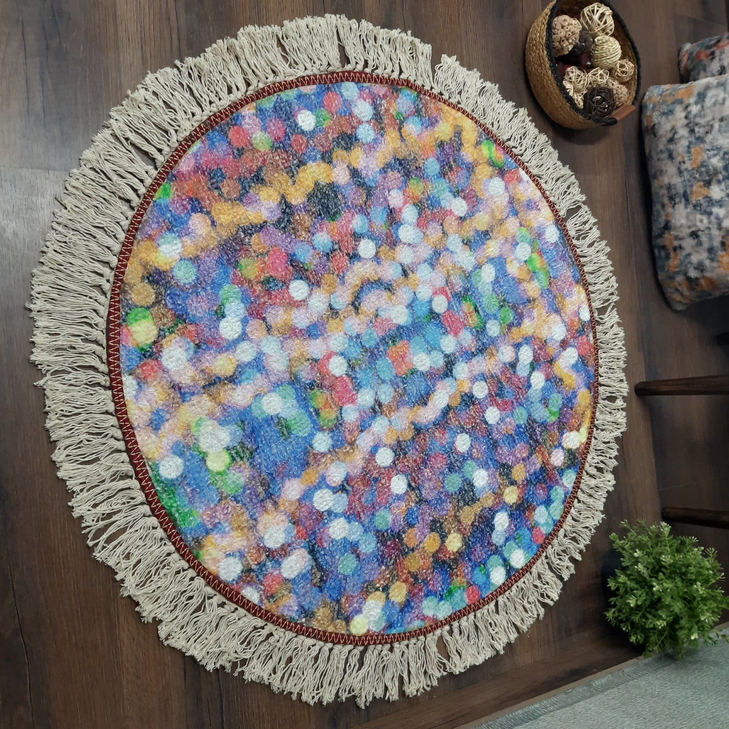 Avioni Carpet For Kids Room – Round Rug – Drops