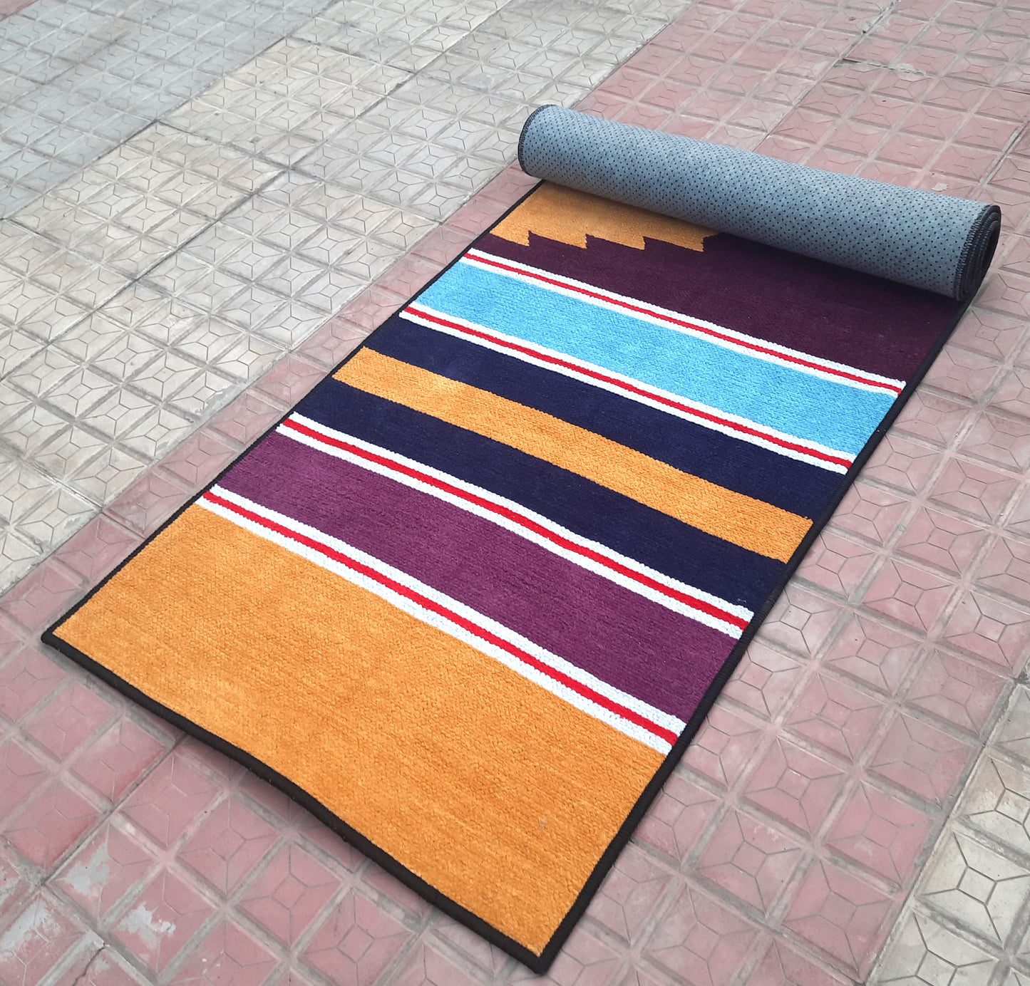 Avioni Luxury Soft Premium 100% Chenille Multi Color Yoga Mat 60cm x 200cm (~2×6Feet)