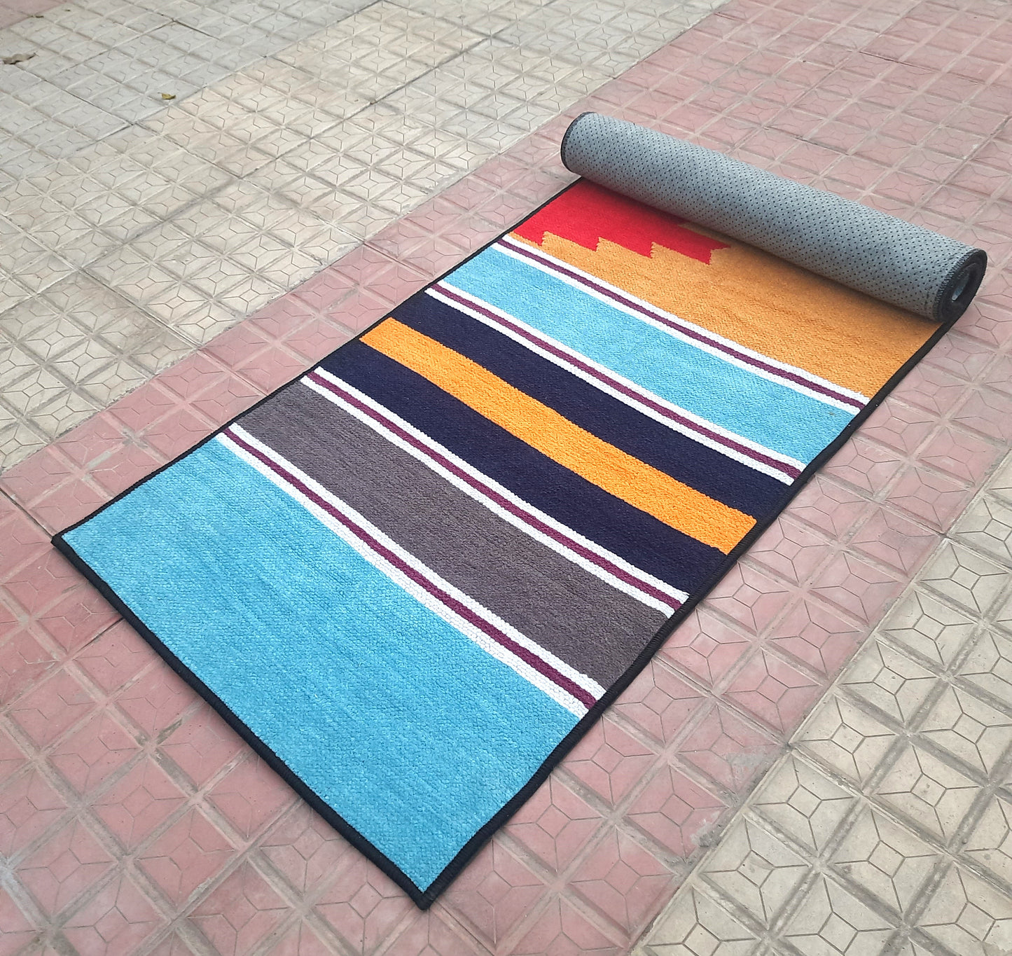 Avioni Luxury Soft Premium 100% Chenille Multi Color Yoga Mat 60cm x 180cm (~2×6Feet)