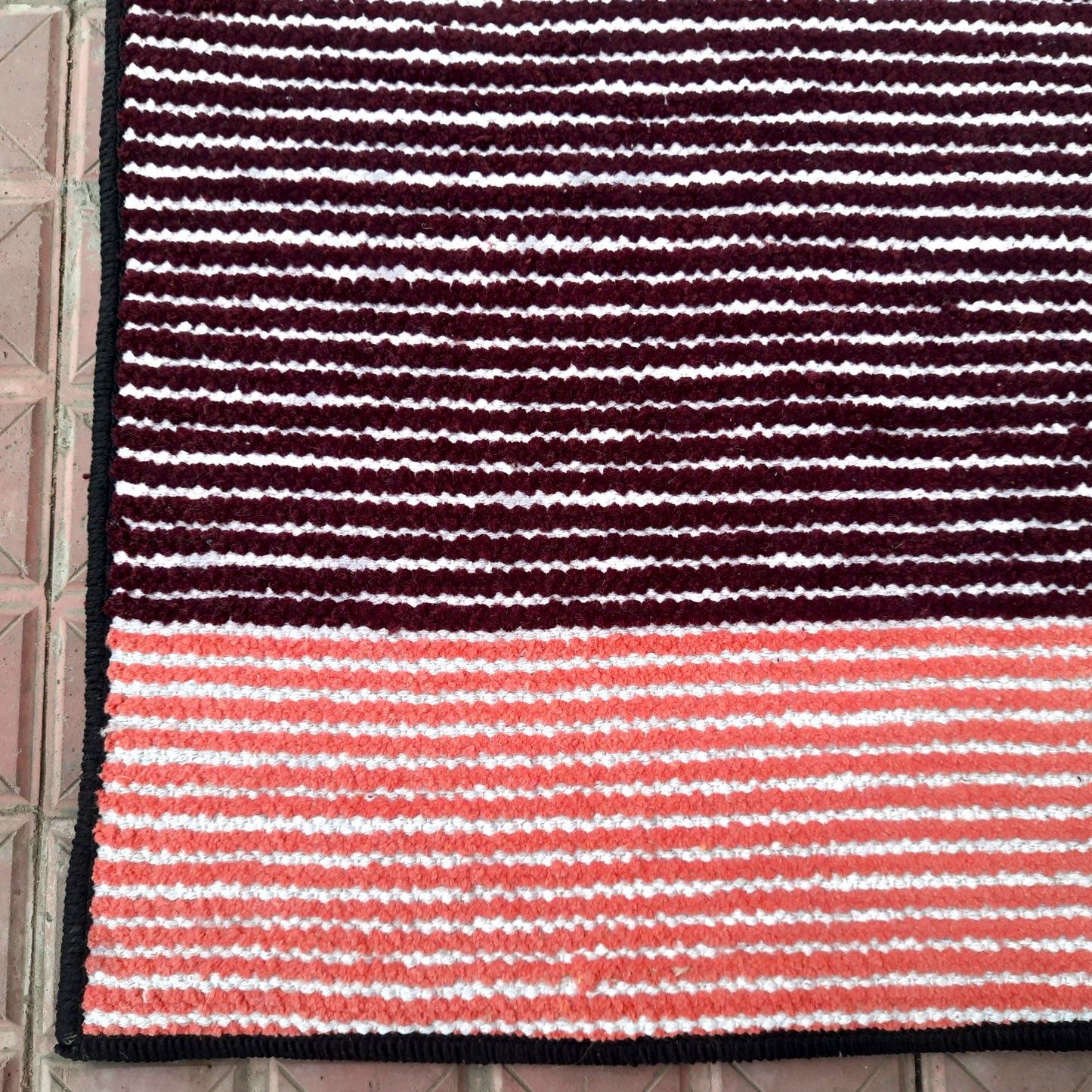 Avioni Luxury Soft Premium Chenille Stripe -Purple & Pink- Yoga Mat 60cm x 180cm (~2×5.5 Feet)