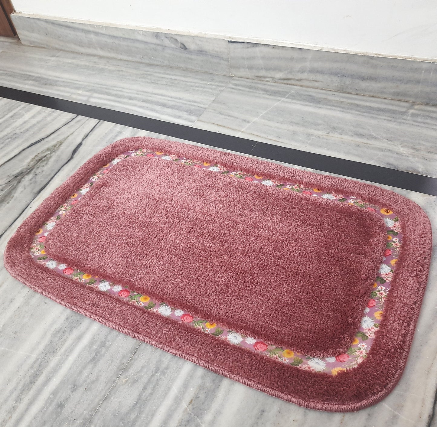 Avioni Home| Rectangle Large Floormat Collection | Soft Shaggy Rectangle Shape Floor Mat /Door Mat | Bloom Blush | Fluffy & 10mm Thick Mat | 45 x 75 CM