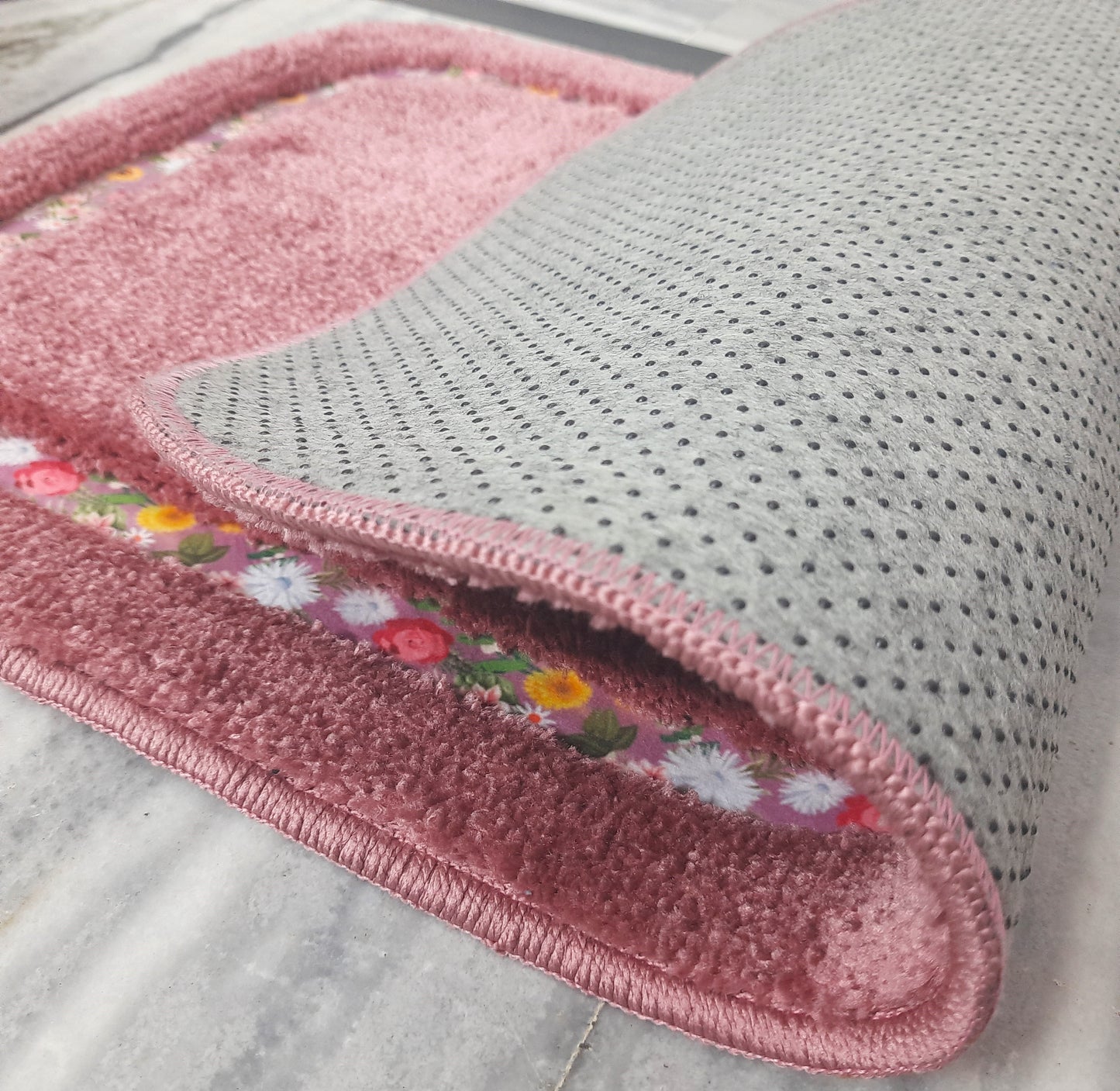 Avioni Home| Rectangle Large Floormat Collection | Soft Shaggy Rectangle Shape Floor Mat /Door Mat | Bloom Blush | Fluffy & 10mm Thick Mat | 45 x 75 CM