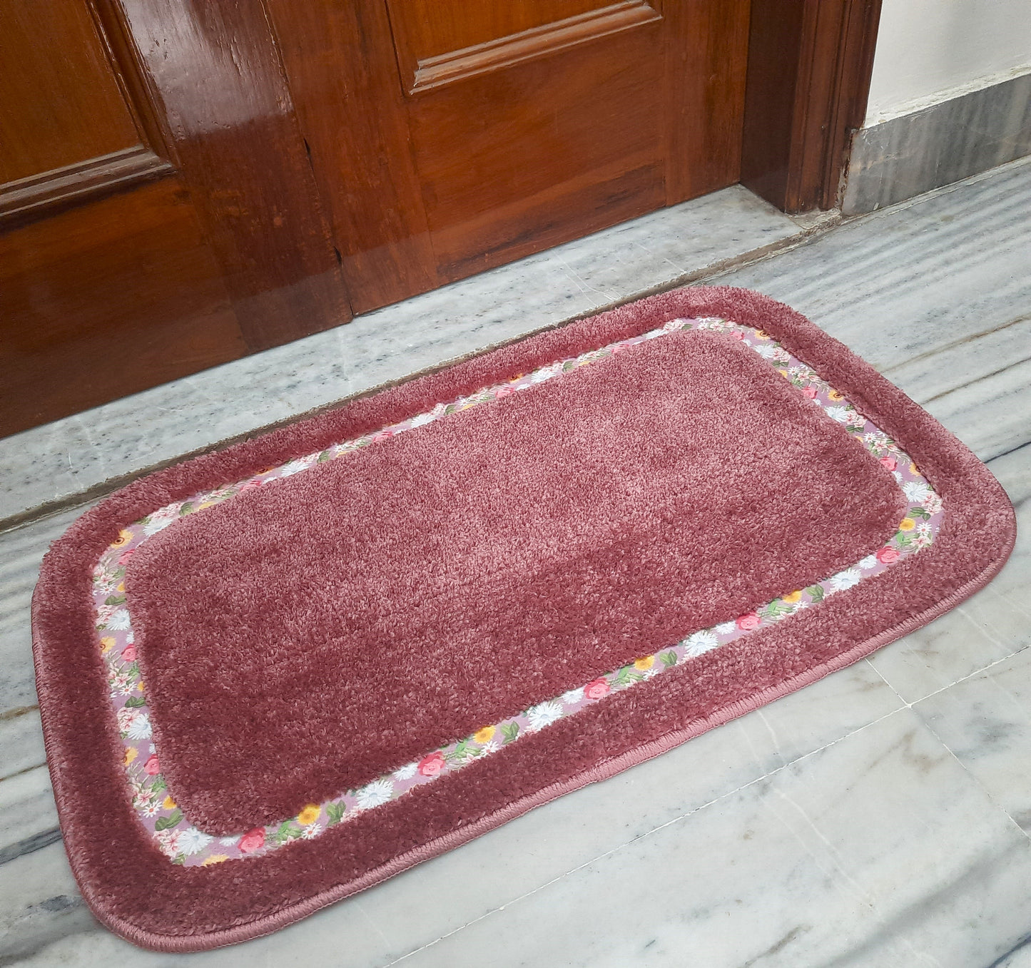 Avioni Home| Rectangle Large Floormat Collection | Soft Shaggy Rectangle Shape Floor Mat /Door Mat | Bloom Blush | Fluffy & 10mm Thick Mat | 45 x 75 CM