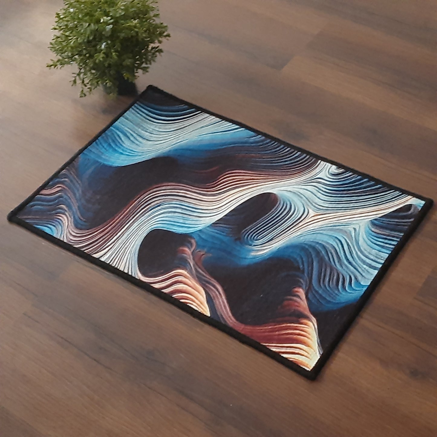 3D Abstract Rectangle mat Collection By Avioni Home | Anti Slip, Durable & Washable | Outdoor & Indoor- SET OF 2