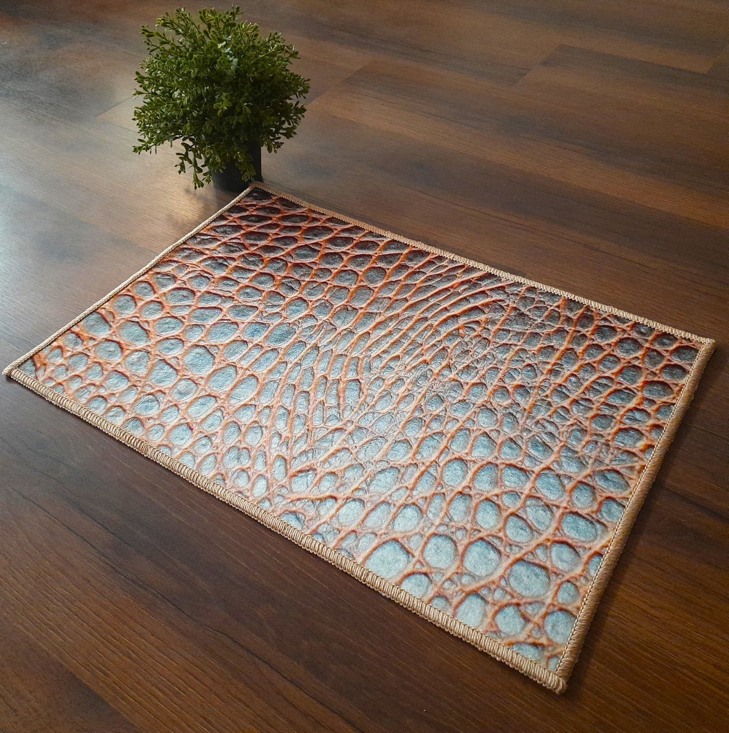 3D Earthy Eliments Rectangle mat By Avioni Home | Anti Slip, Durable & Washable | Outdoor & Indoor- SET OF 2